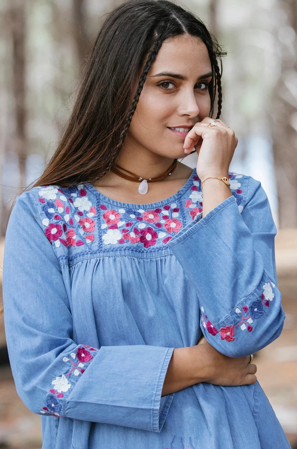 RUBI SKYE | AUTUMN ROSE 70'S DENIM DRESS | Bohemian Love Runway