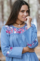 RUBI SKYE | AUTUMN ROSE 70'S DENIM DRESS | Bohemian Love Runway
