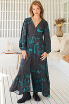 JAASE | MIDNIGHT LILLY LONG SLEEVE CARMEN MAXI DRESS | Bohemian Love Runway