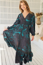 JAASE | MIDNIGHT LILLY LONG SLEEVE CARMEN MAXI DRESS | Bohemian Love Runway