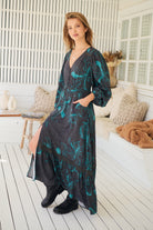 JAASE | MIDNIGHT LILLY LONG SLEEVE CARMEN MAXI DRESS | Bohemian Love Runway