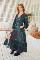 JAASE | MIDNIGHT LILLY LONG SLEEVE CARMEN MAXI DRESS | Bohemian Love Runway
