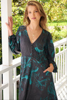 JAASE | MIDNIGHT LILLY LONG SLEEVE CARMEN MAXI DRESS | Bohemian Love Runway