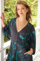 JAASE | MIDNIGHT LILLY LONG SLEEVE CARMEN MAXI DRESS | Bohemian Love Runway