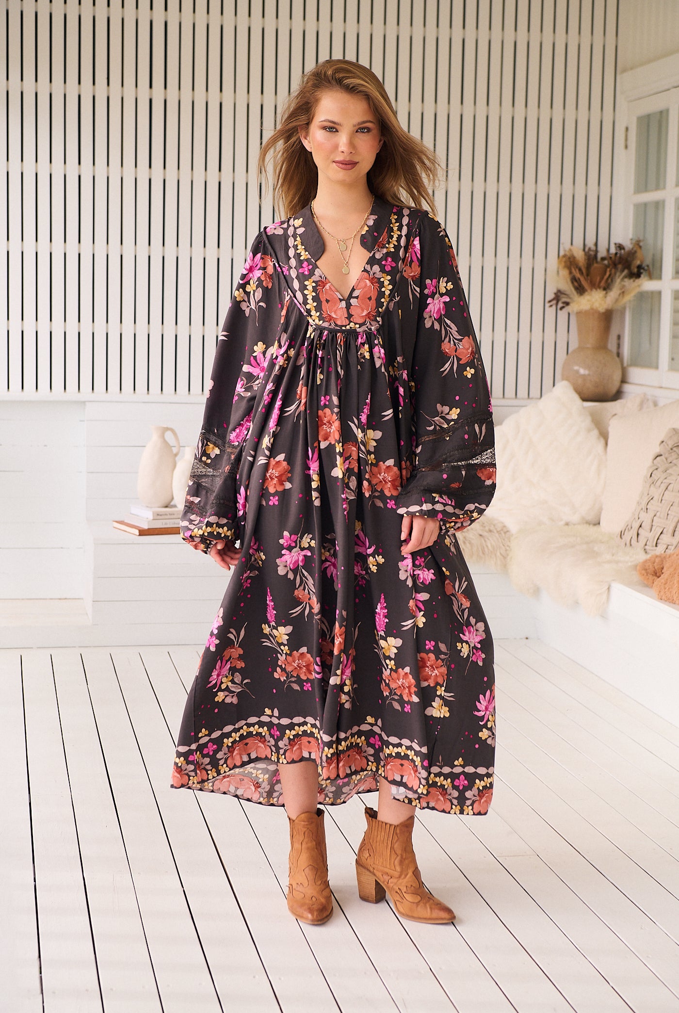JAASE | MONARCH BLOOM BOHEME MIDI DRESS | Bohemian Love Runway
