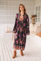 JAASE | MONARCH BLOOM BOHEME MIDI DRESS | Bohemian Love Runway