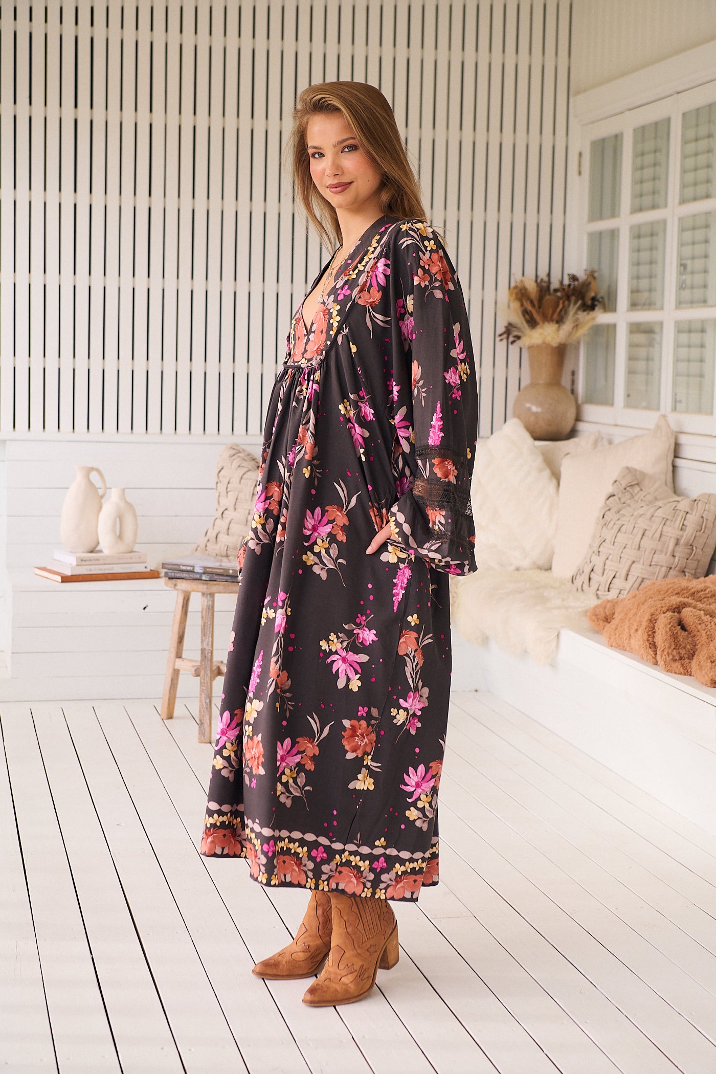 JAASE | MONARCH BLOOM BOHEME MIDI DRESS | Bohemian Love Runway