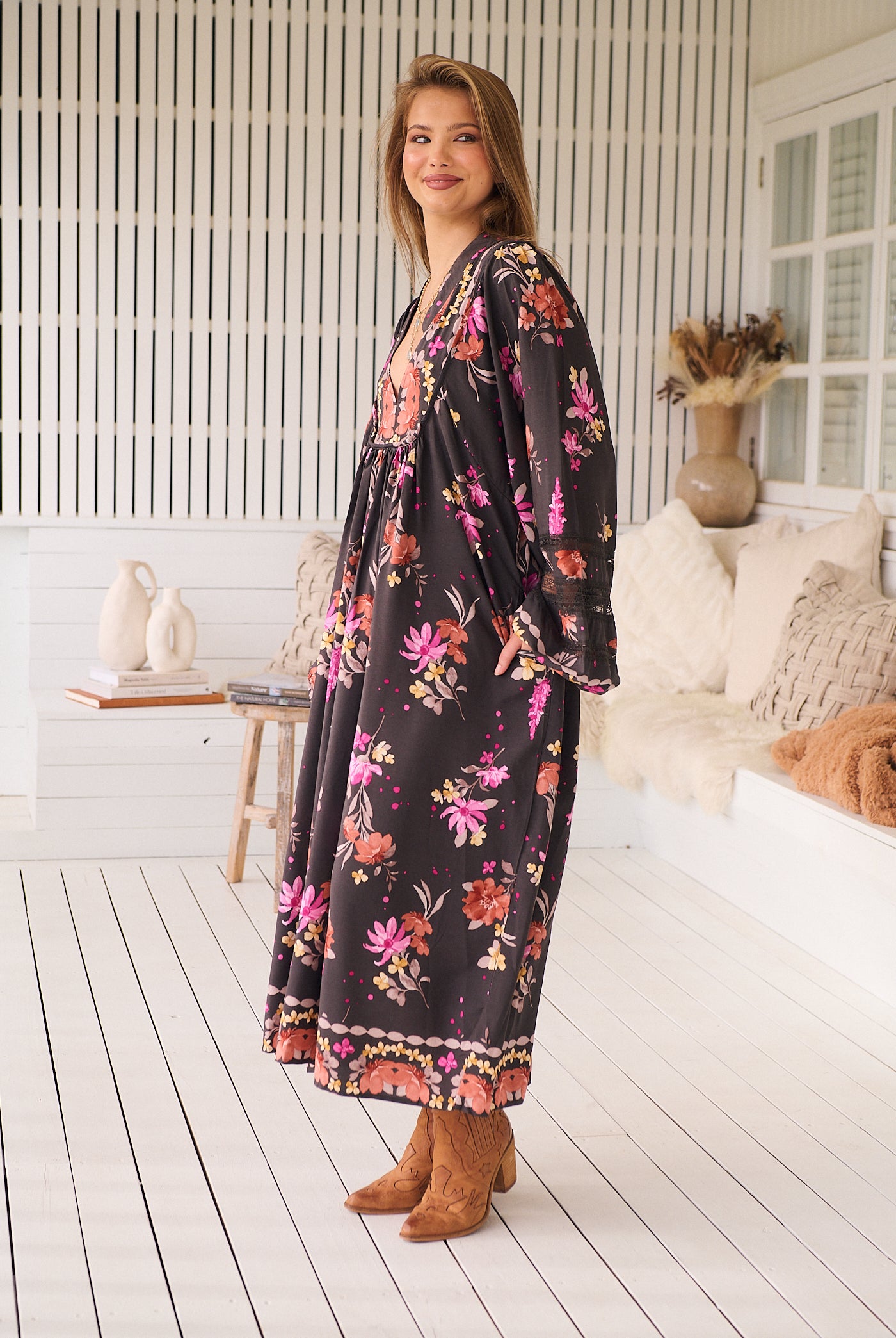 JAASE | MONARCH BLOOM BOHEME MIDI DRESS | Bohemian Love Runway