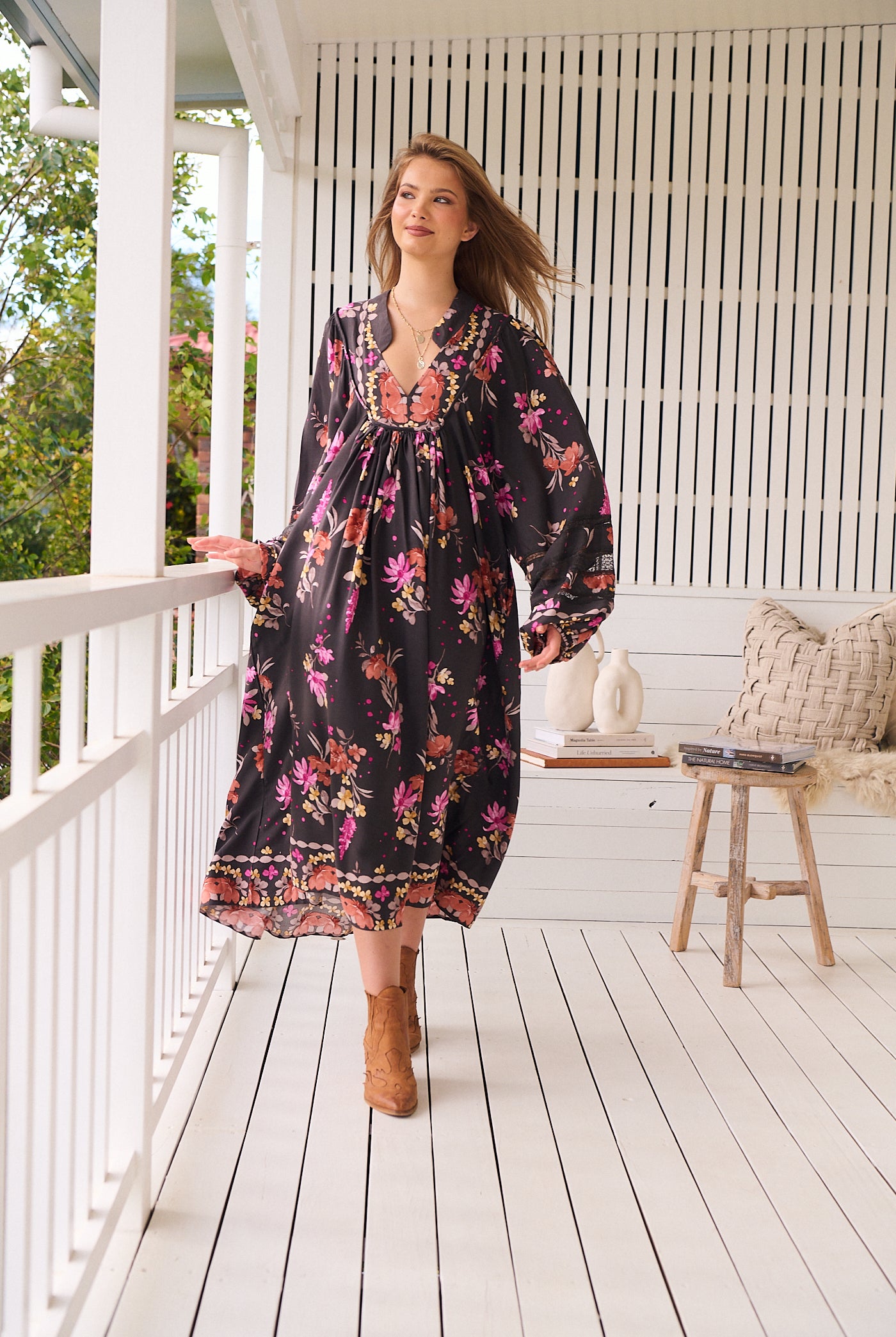 JAASE | MONARCH BLOOM BOHEME MIDI DRESS | Bohemian Love Runway