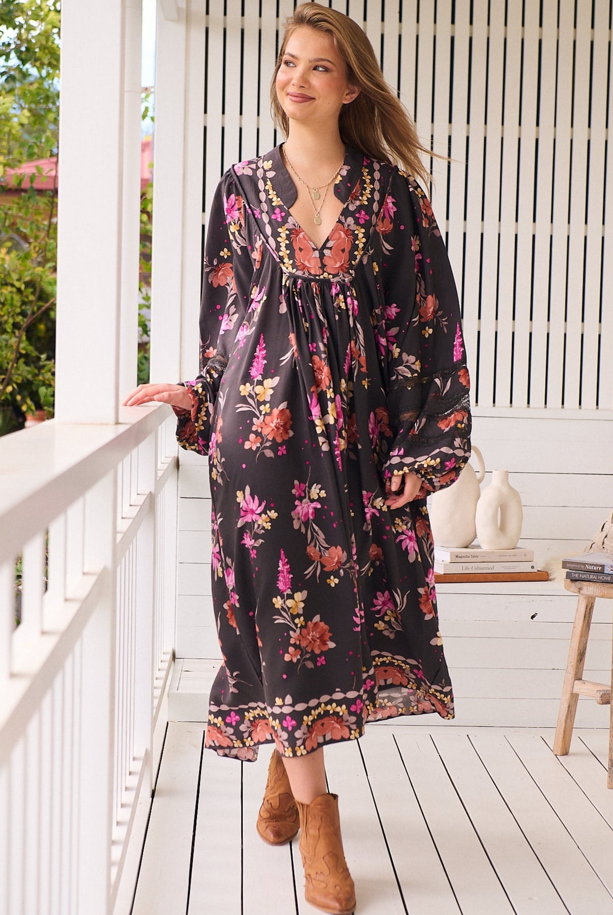 JAASE | MONARCH BLOOM BOHEME MIDI DRESS | Bohemian Love Runway