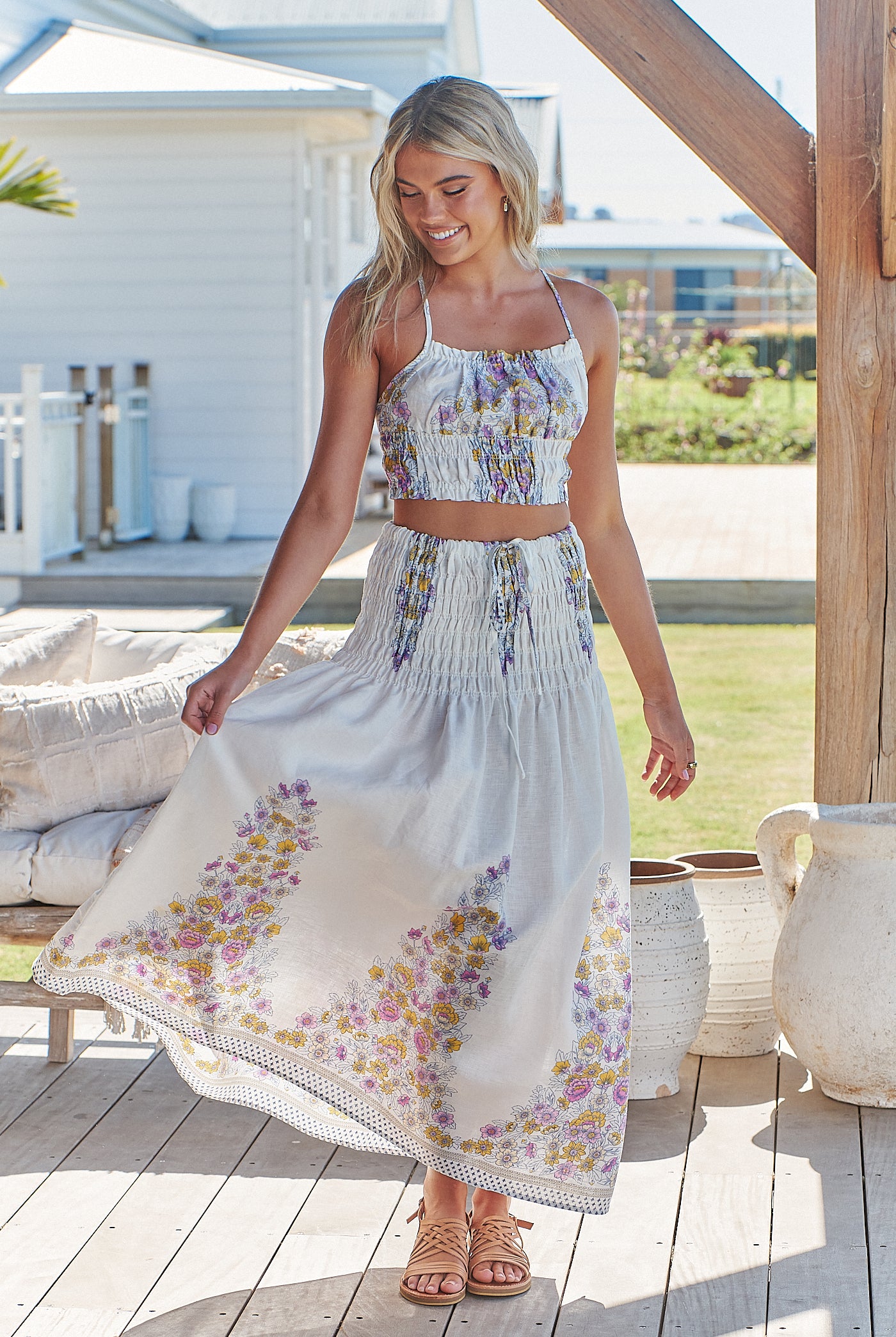 JAASE | DAYLILIES WHITE LINEN AURELIA CROP TOP | Bohemian Love Runway