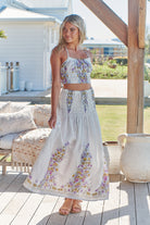 JAASE | DAYLILIES WHITE LINEN AURELIA CROP TOP | Bohemian Love Runway