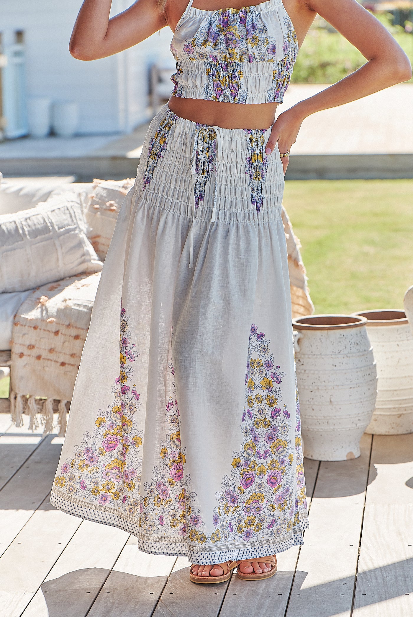 JAASE | DAYLILIES WHITE LINEN AURELIA CROP TOP | Bohemian Love Runway