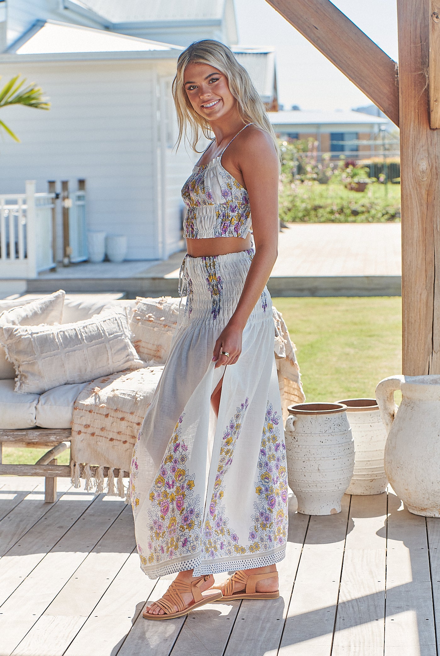 JAASE | DAYLILIES WHITE LINEN AURELIA CROP TOP | Bohemian Love Runway