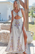 JAASE | DAYLILIES WHITE LINEN BIANCA MAXI DRESS | Bohemian Love Runway