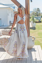 JAASE | DAYLILIES WHITE LINEN BIANCA MAXI DRESS | Bohemian Love Runway