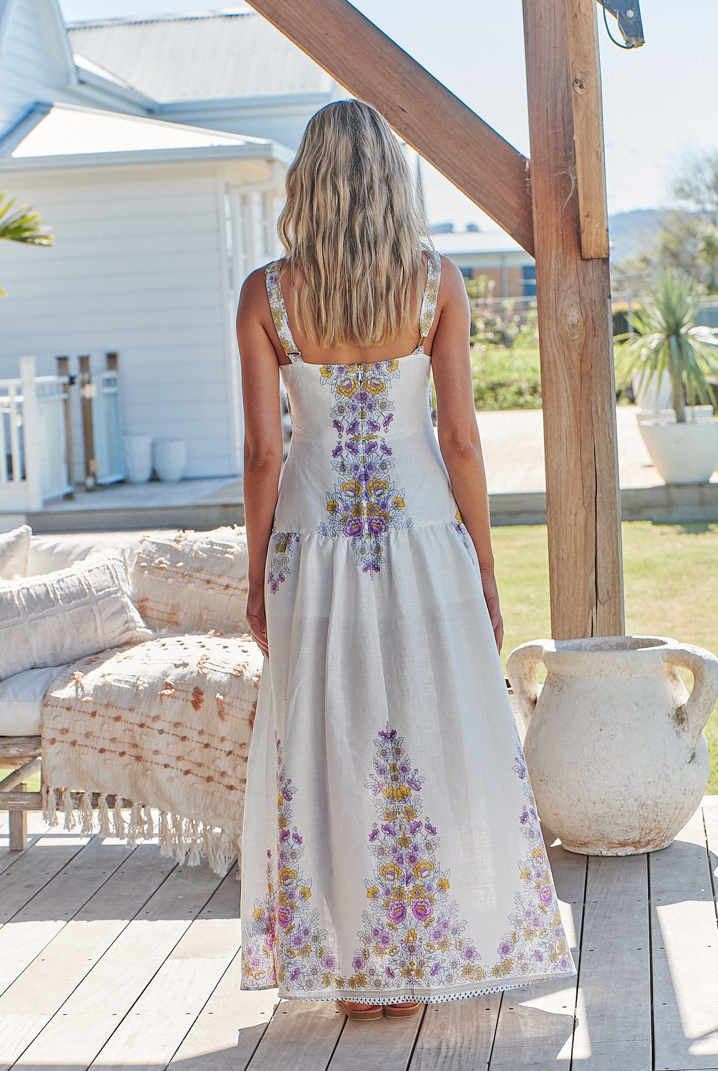 JAASE | DAYLILIES WHITE LINEN BIANCA MAXI DRESS | Bohemian Love Runway