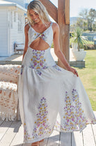 JAASE | DAYLILIES WHITE LINEN BIANCA MAXI DRESS | Bohemian Love Runway