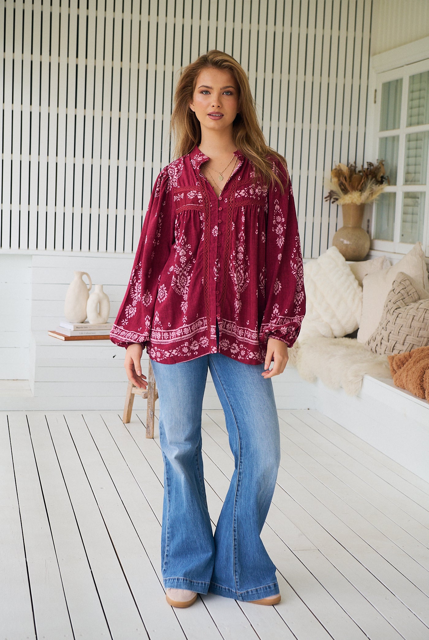 JAASE | RHUBARB KIVA BEE BLOUSE | Bohemian Love Runway