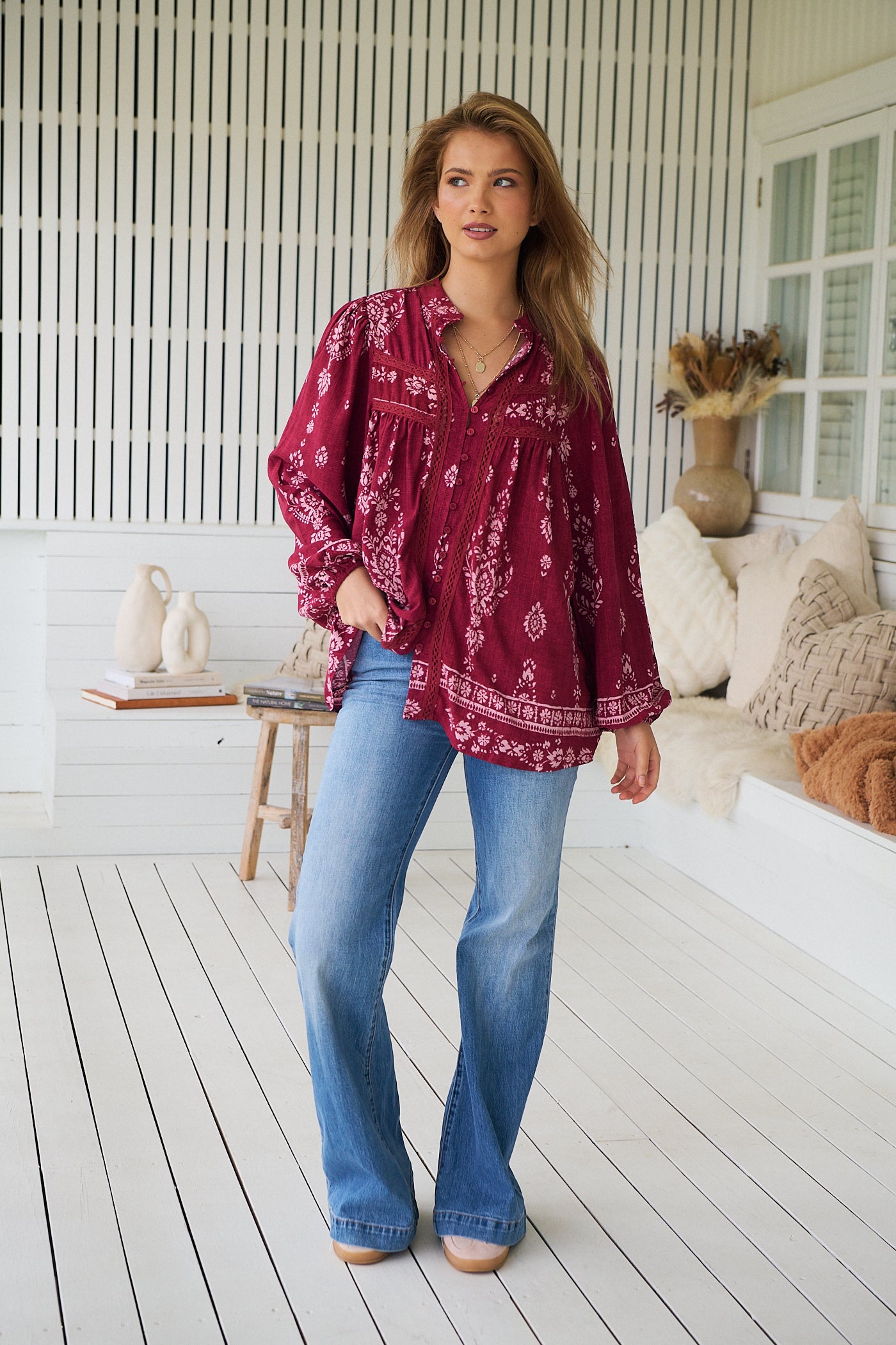 JAASE | RHUBARB KIVA BEE BLOUSE | Bohemian Love Runway