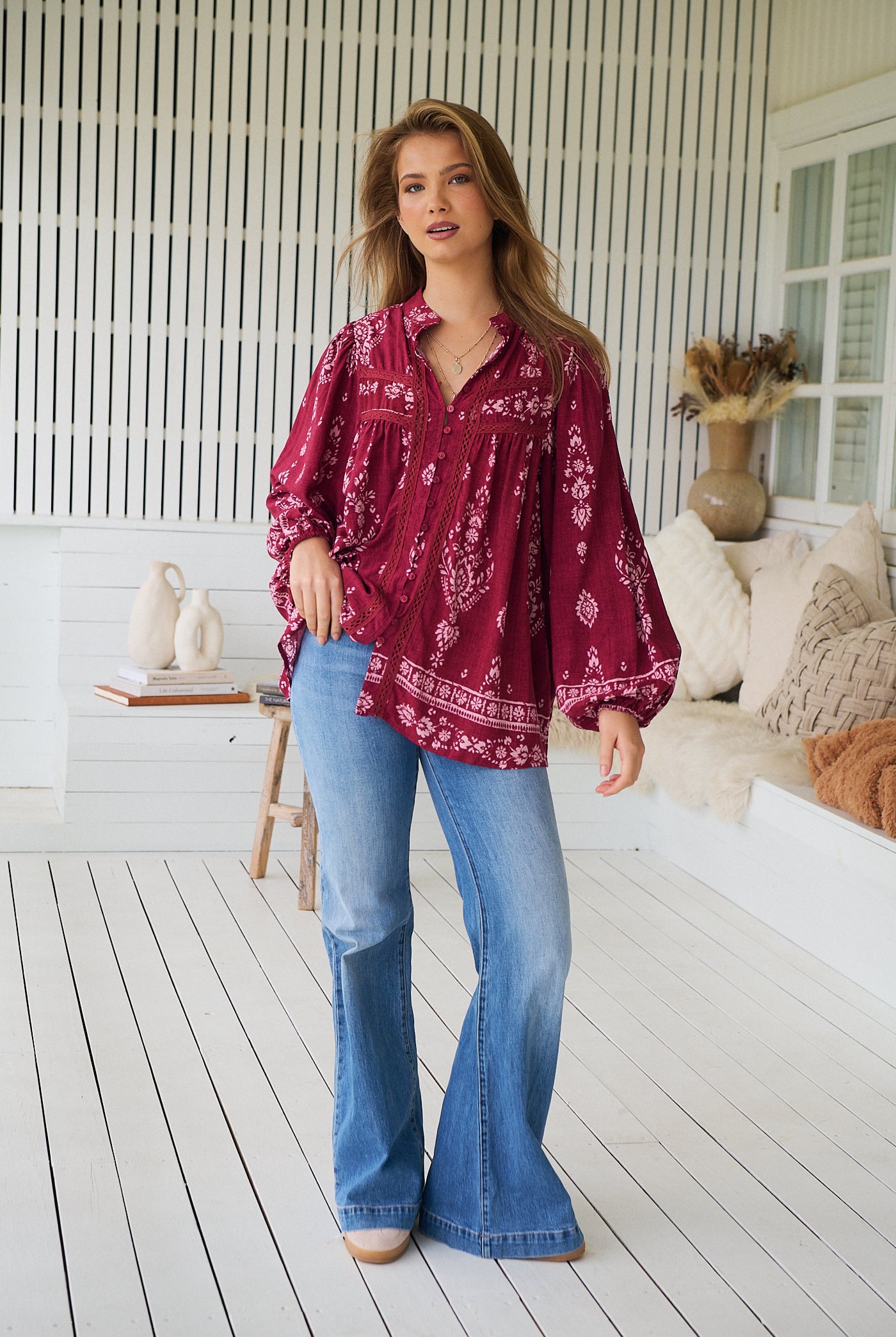 JAASE | RHUBARB KIVA BEE BLOUSE | Bohemian Love Runway