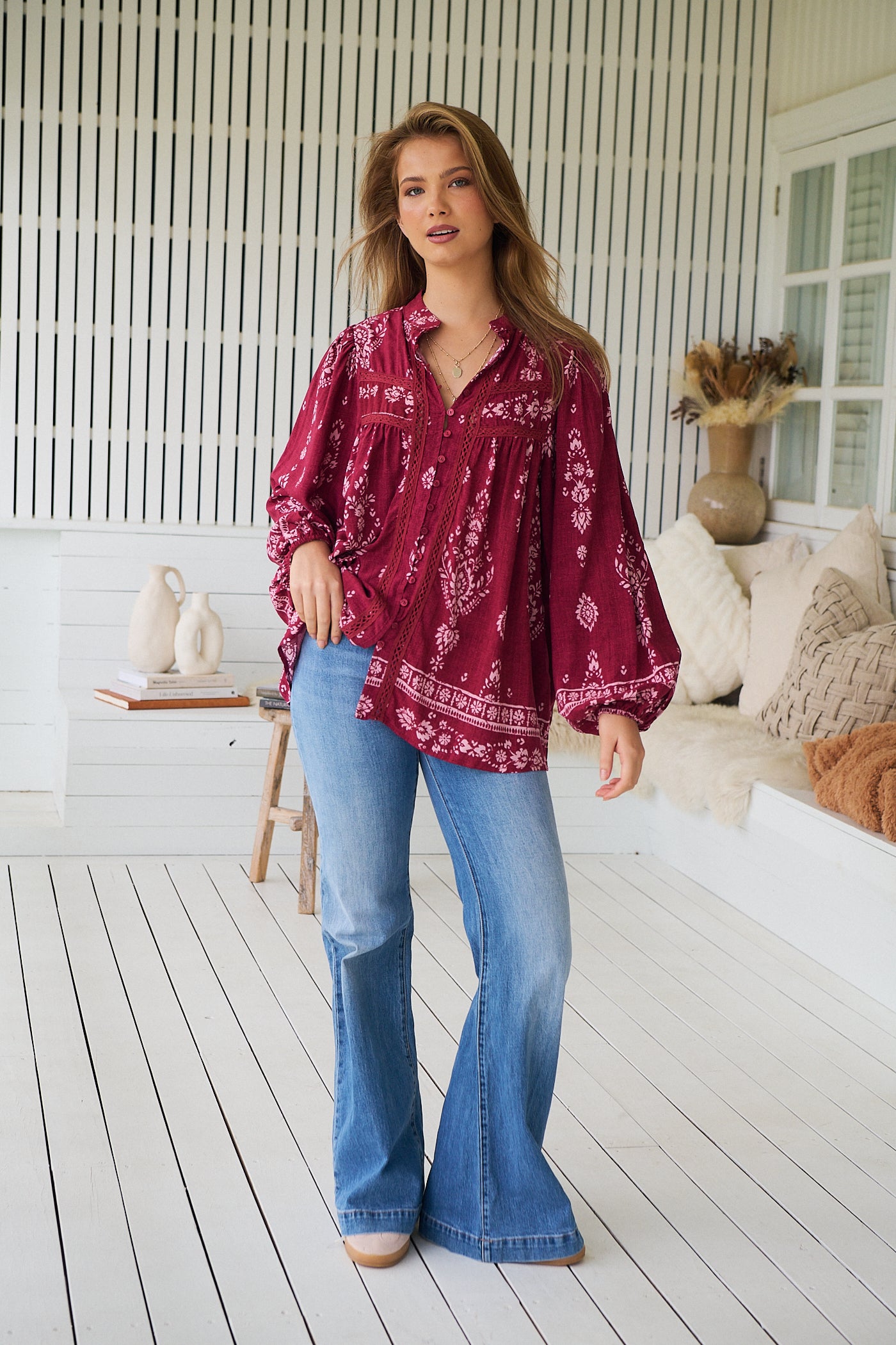 JAASE | RHUBARB KIVA BEE BLOUSE | Bohemian Love Runway