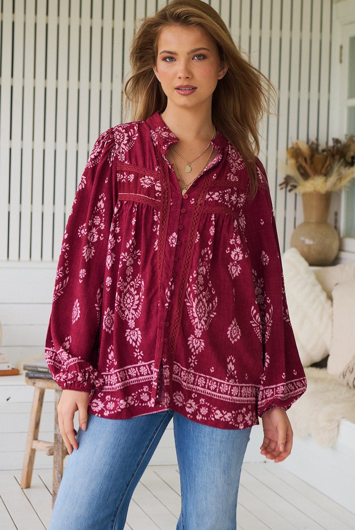 JAASE | RHUBARB KIVA BEE BLOUSE | Bohemian Love Runway