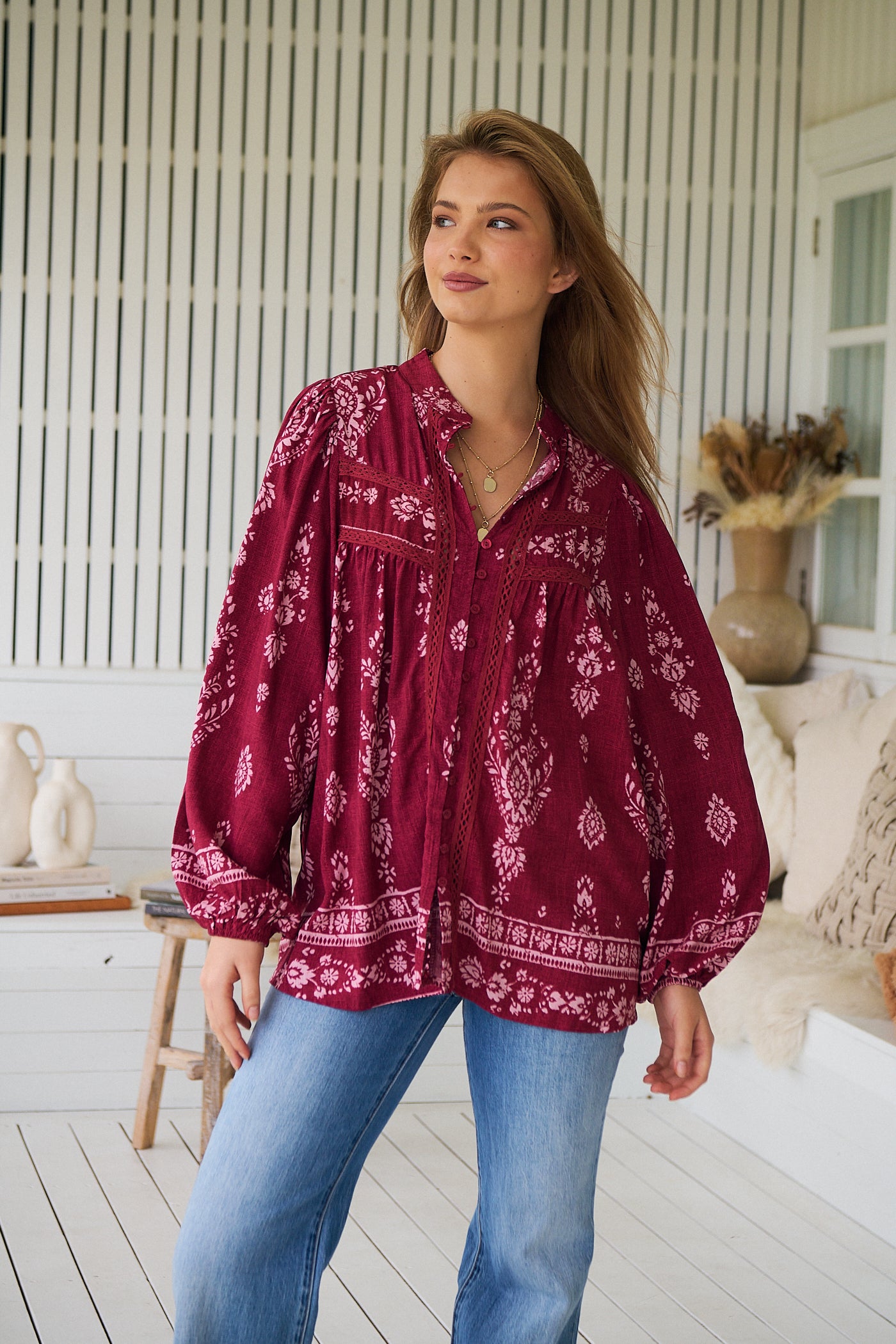 JAASE | RHUBARB KIVA BEE BLOUSE | Bohemian Love Runway