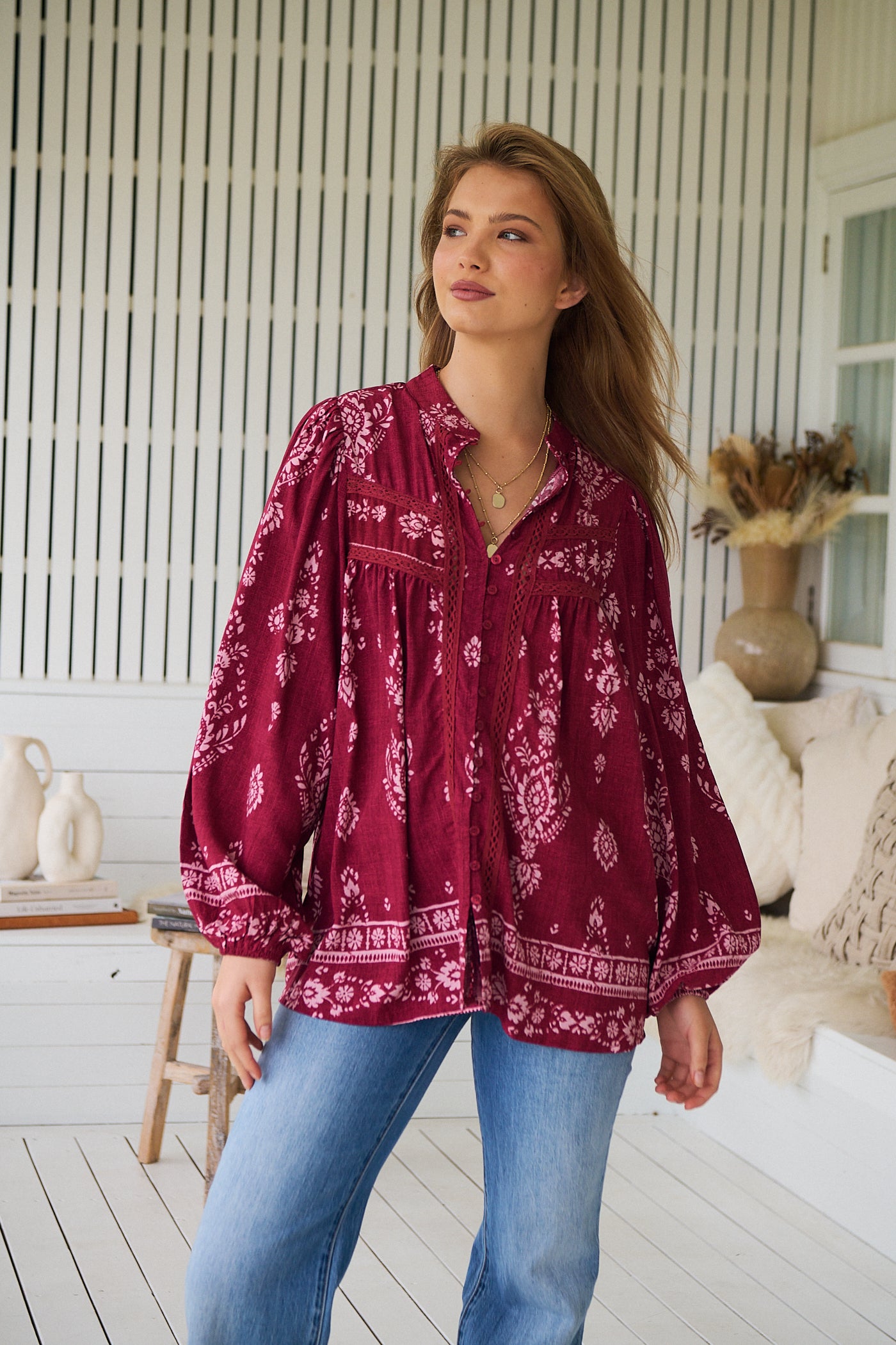 JAASE | RHUBARB KIVA BEE BLOUSE | Bohemian Love Runway