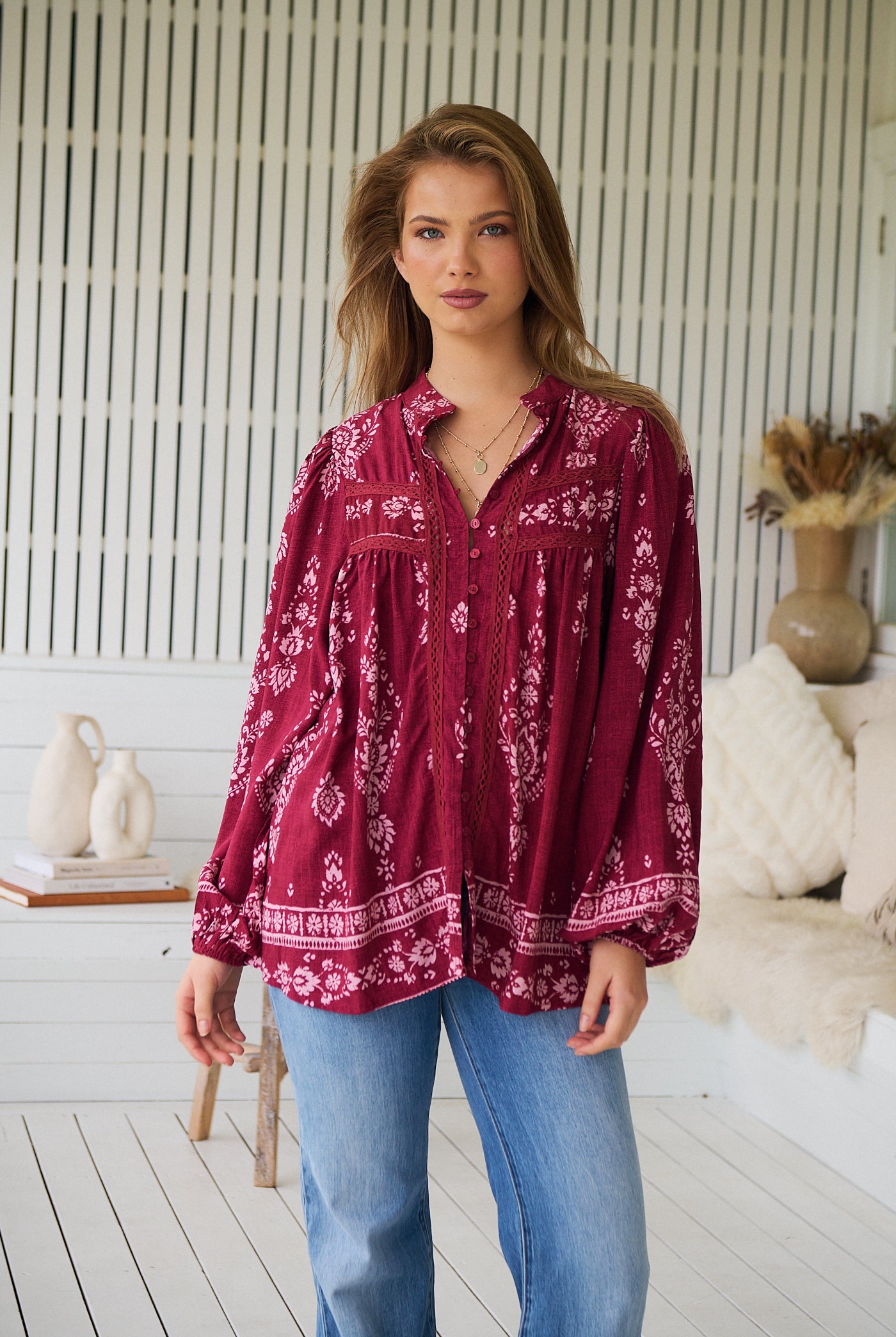 JAASE | RHUBARB KIVA BEE BLOUSE | Bohemian Love Runway
