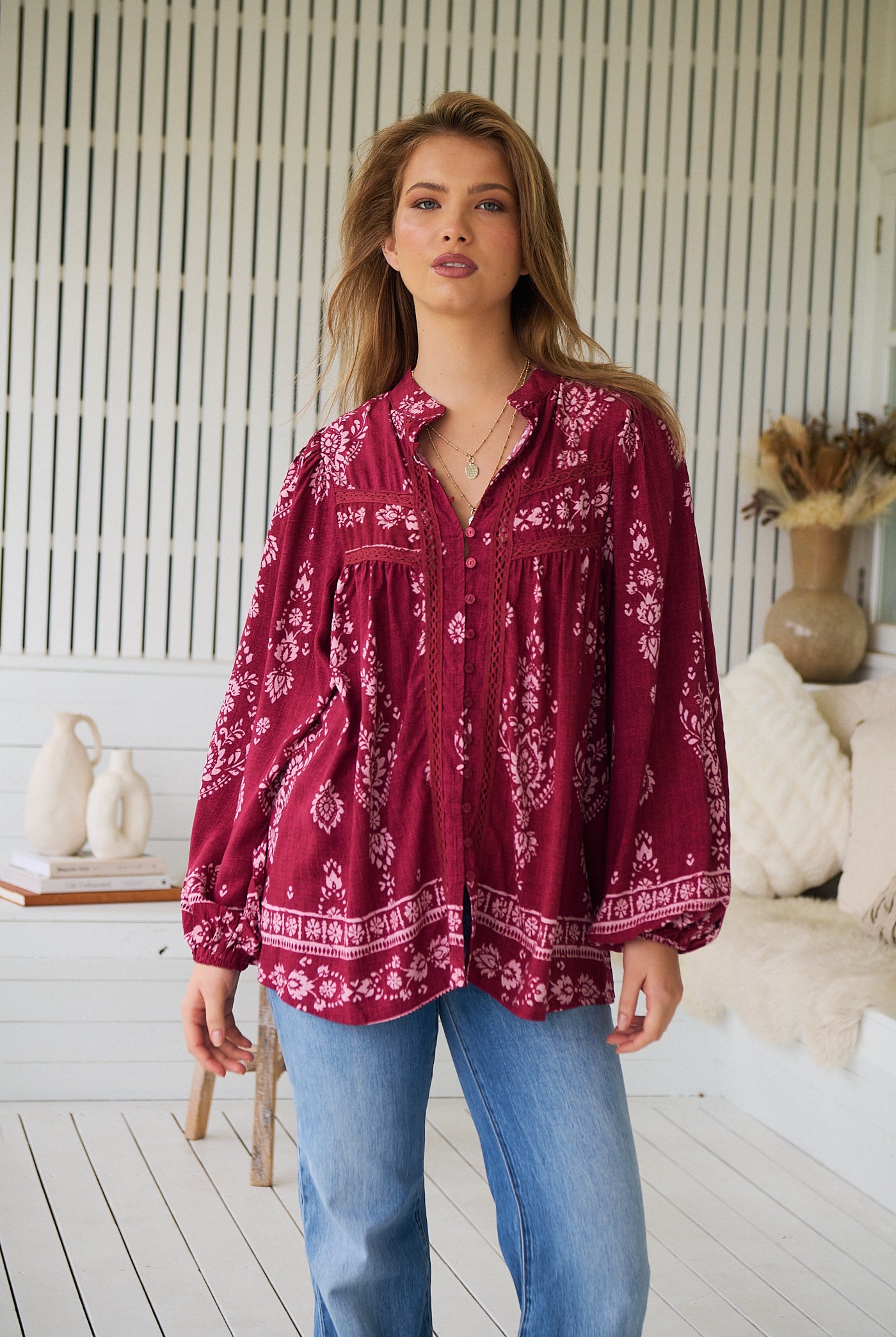 JAASE | RHUBARB KIVA BEE BLOUSE | Bohemian Love Runway