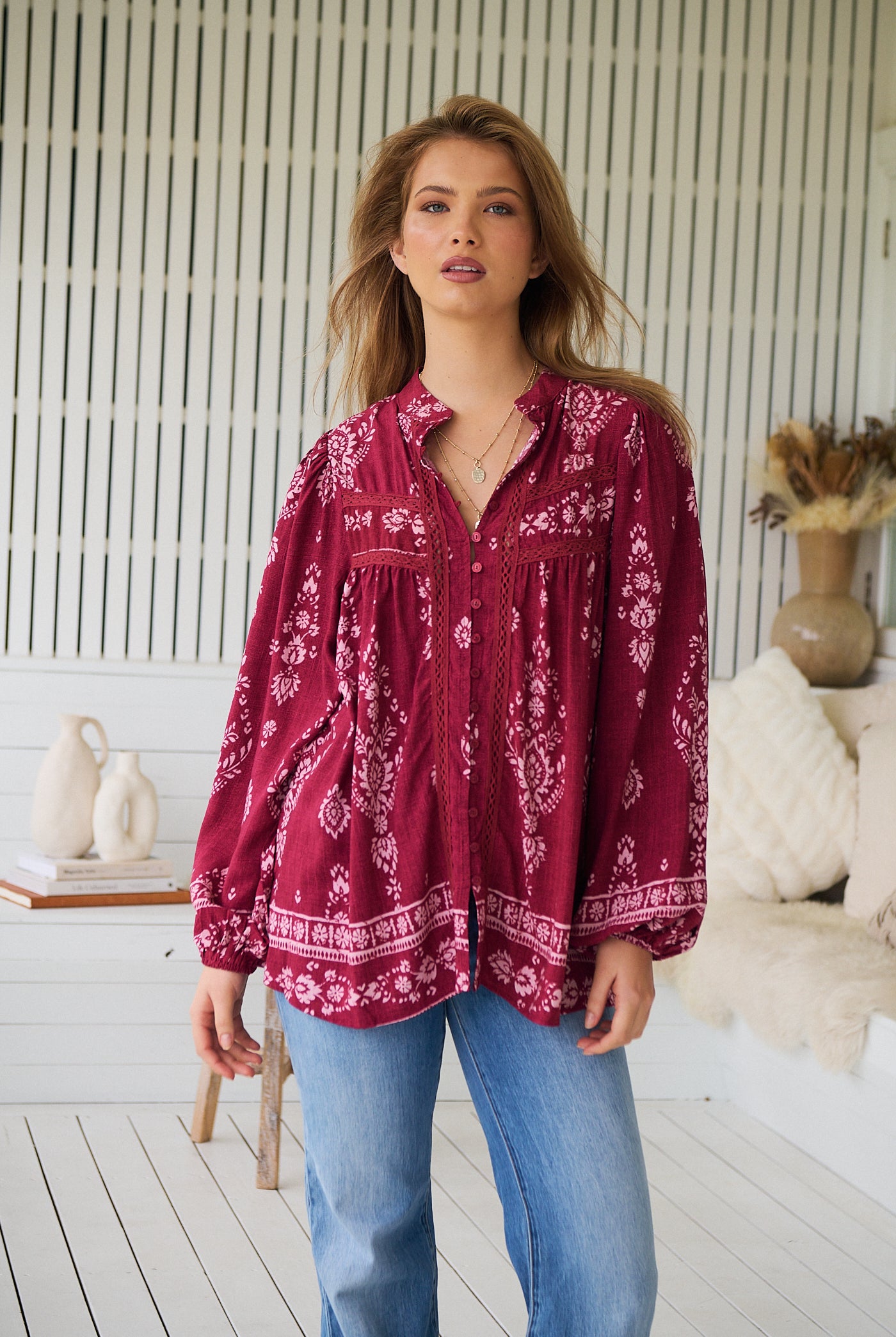 JAASE | RHUBARB KIVA BEE BLOUSE | Bohemian Love Runway