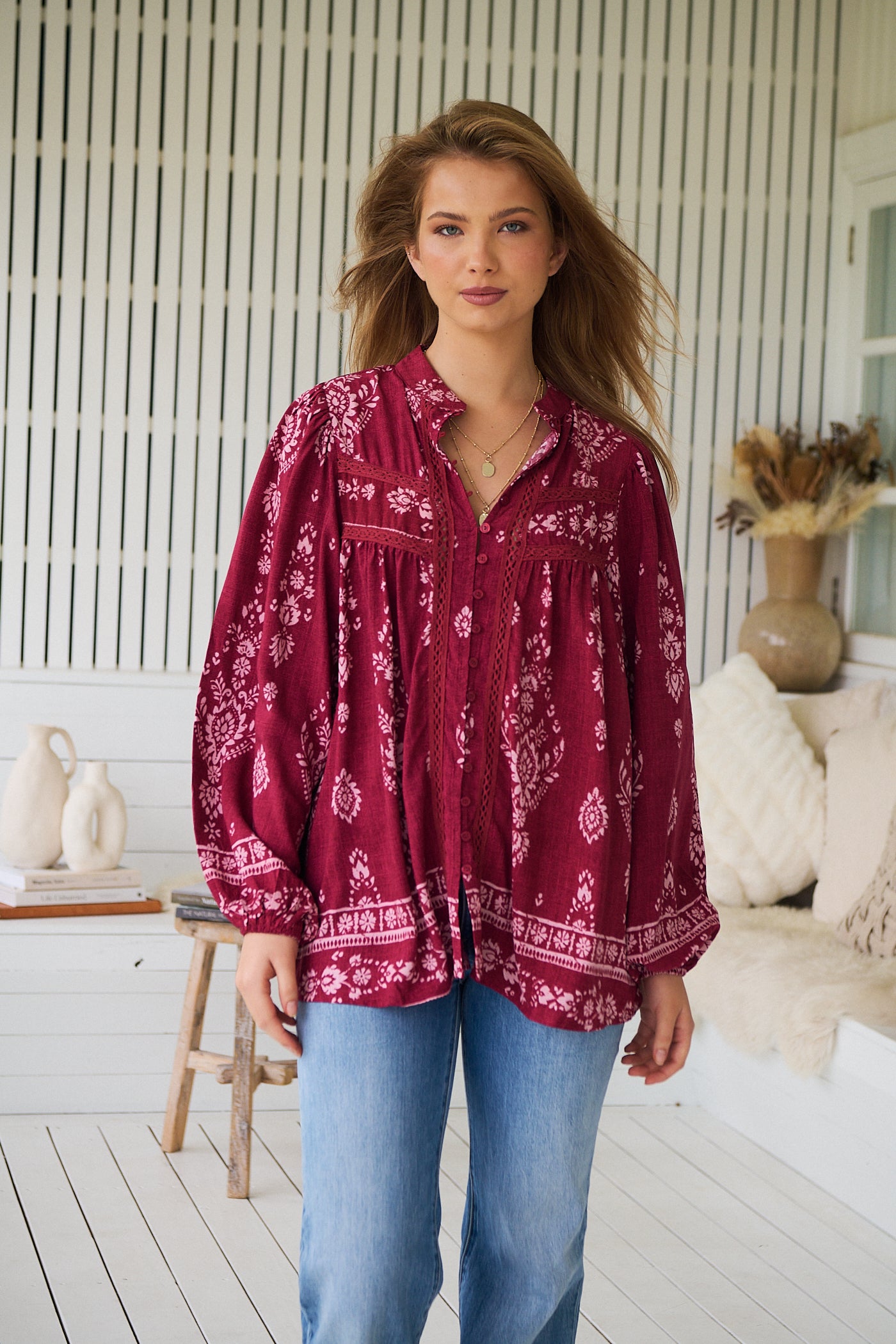 JAASE | RHUBARB KIVA BEE BLOUSE | Bohemian Love Runway