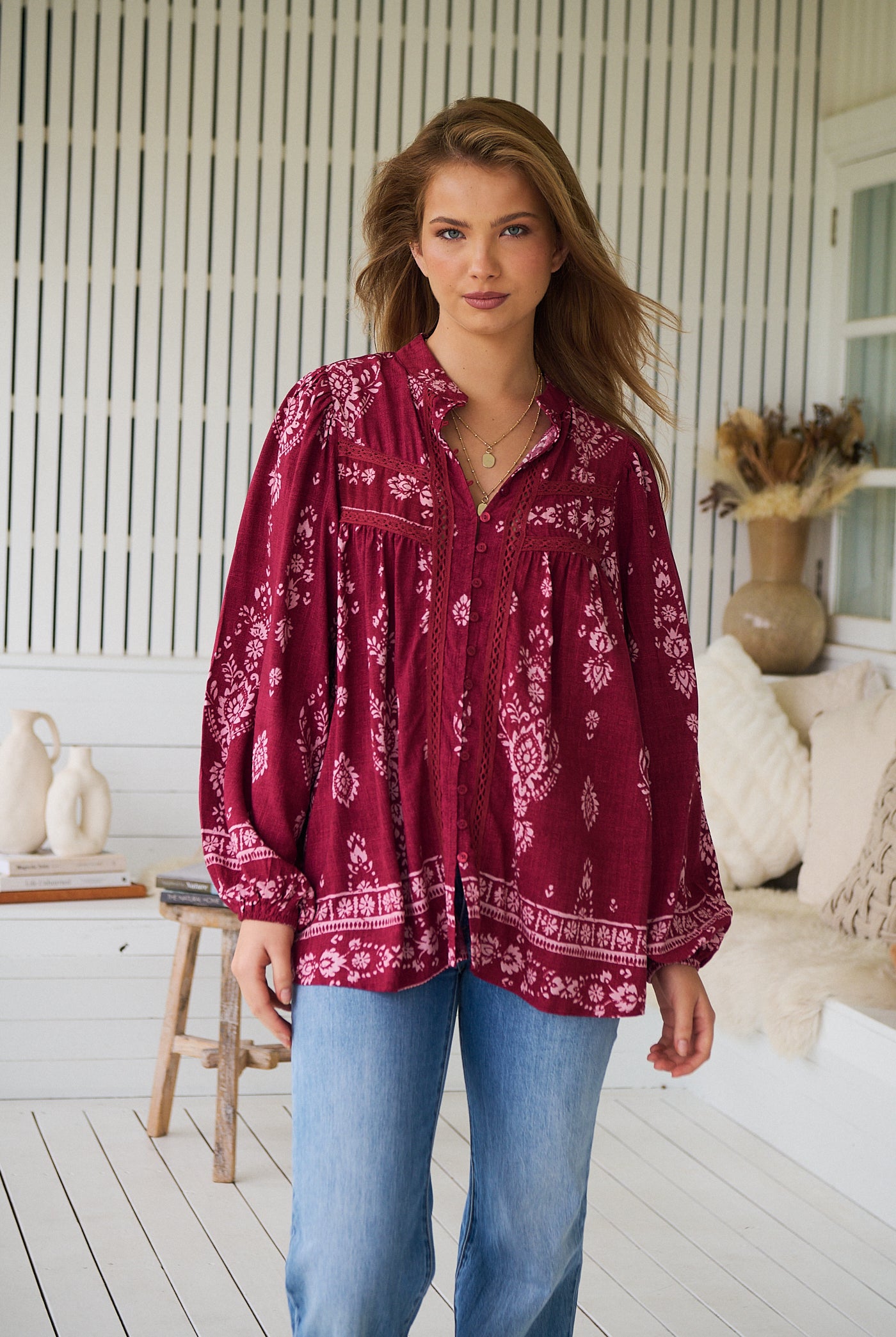 JAASE | RHUBARB KIVA BEE BLOUSE | Bohemian Love Runway