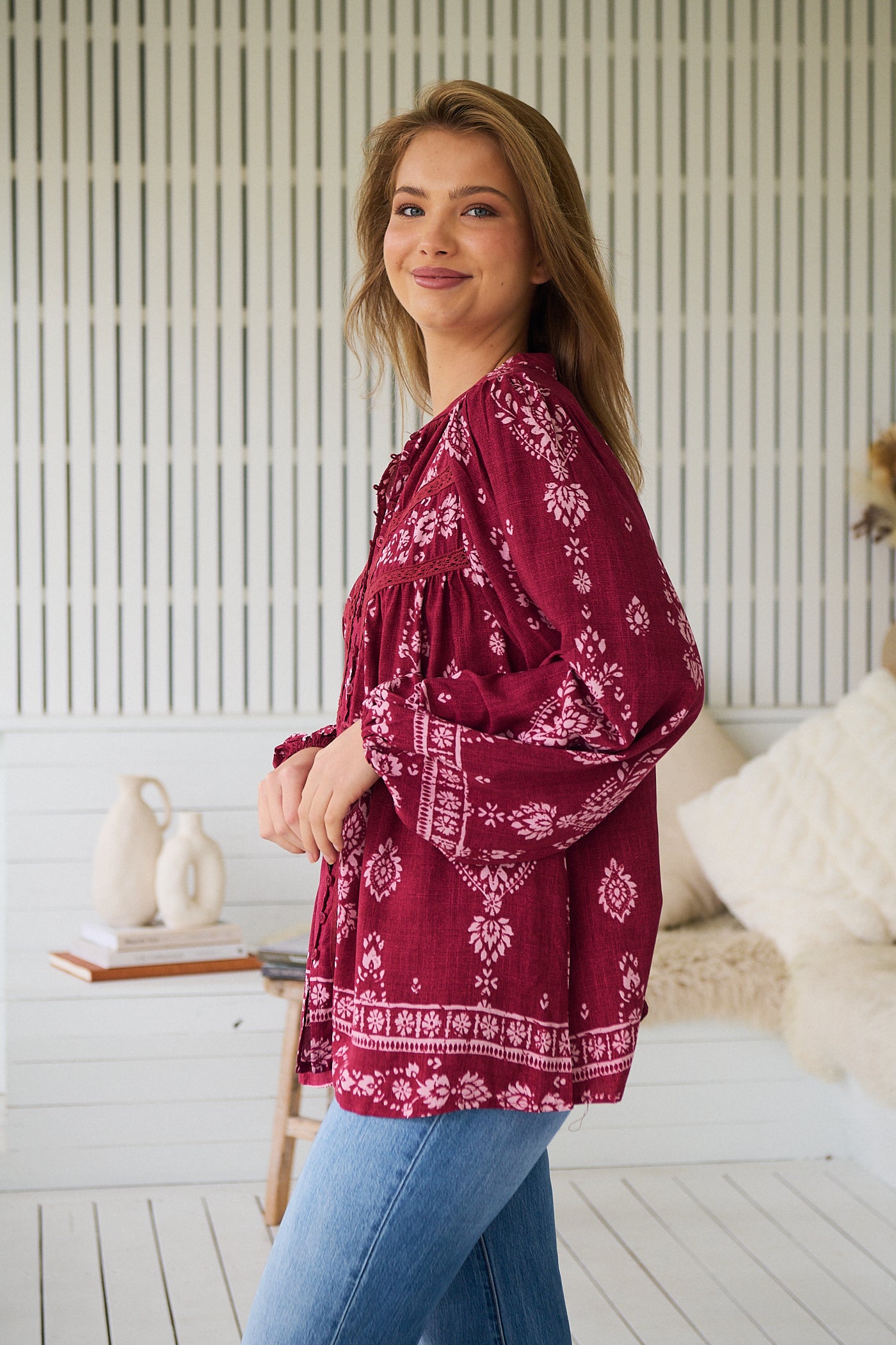 JAASE | RHUBARB KIVA BEE BLOUSE | Bohemian Love Runway