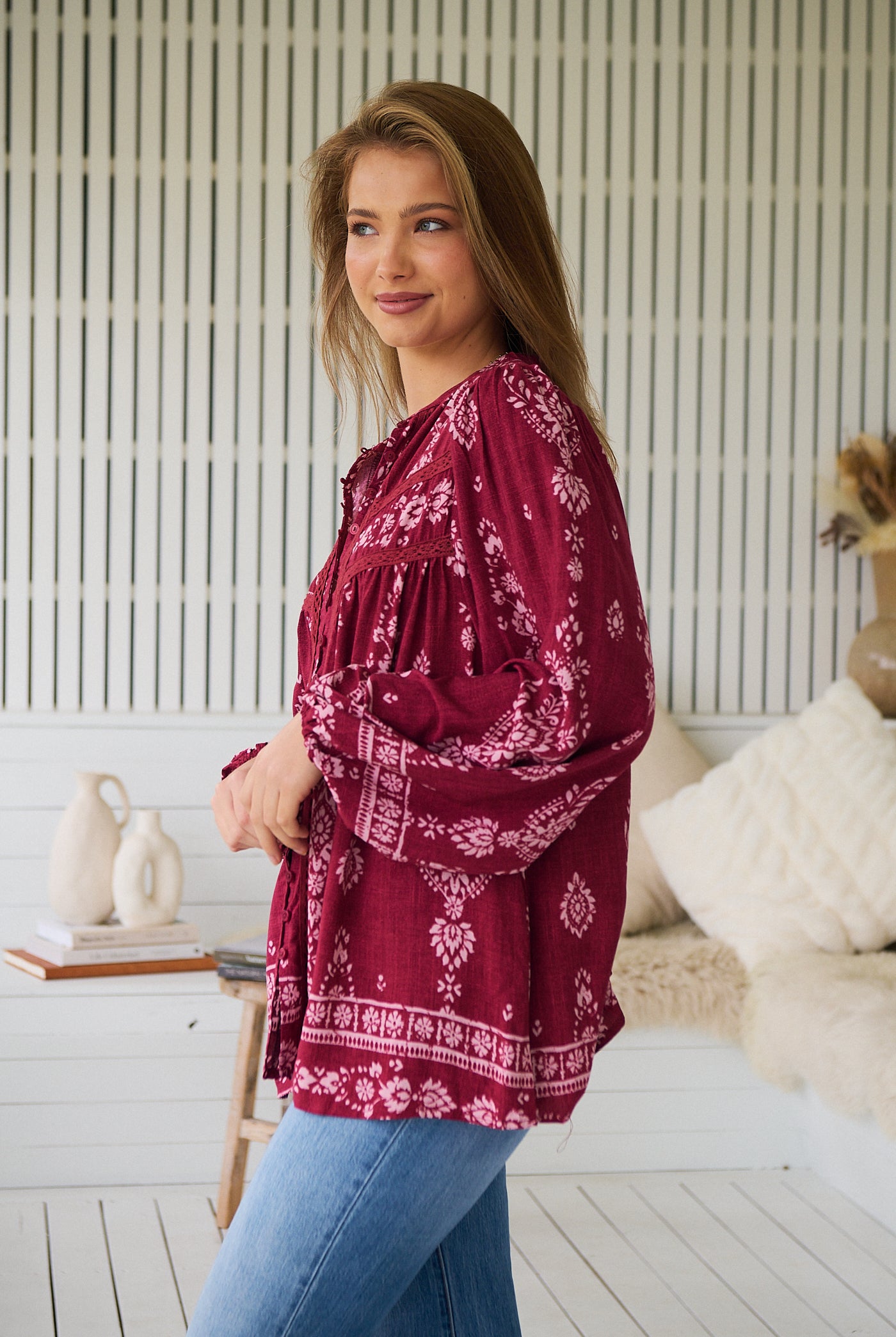 JAASE | RHUBARB KIVA BEE BLOUSE | Bohemian Love Runway
