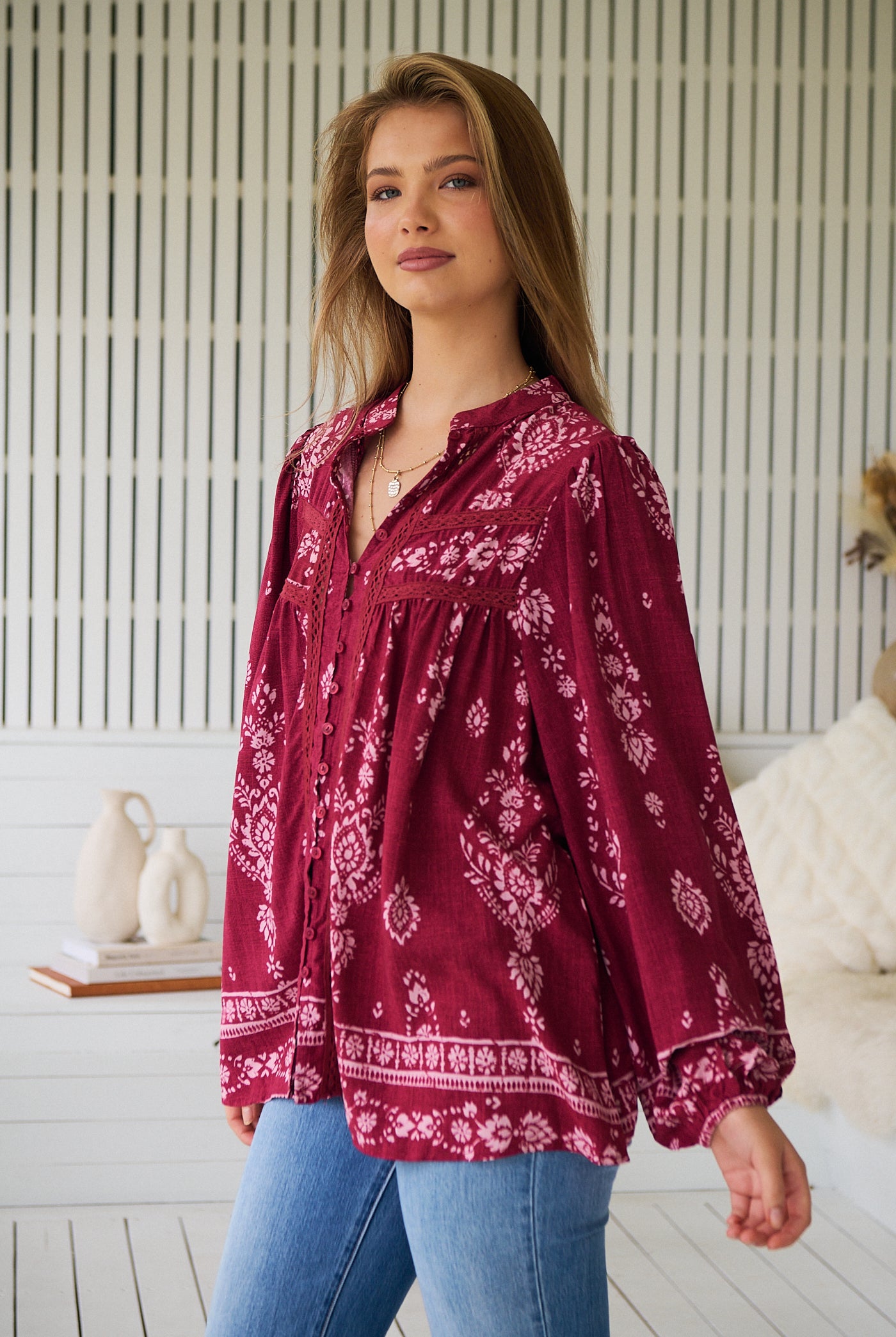 JAASE | RHUBARB KIVA BEE BLOUSE | Bohemian Love Runway