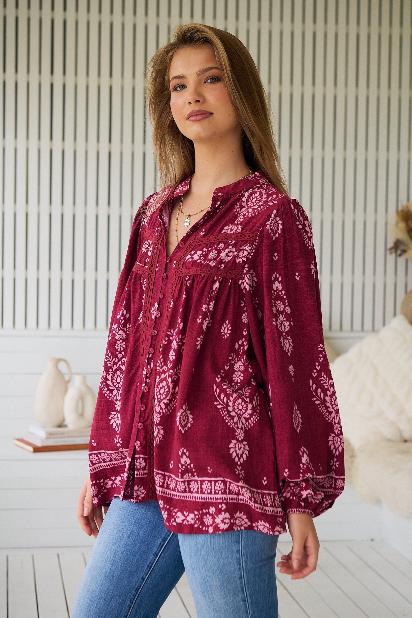 JAASE | RHUBARB KIVA BEE BLOUSE | Bohemian Love Runway