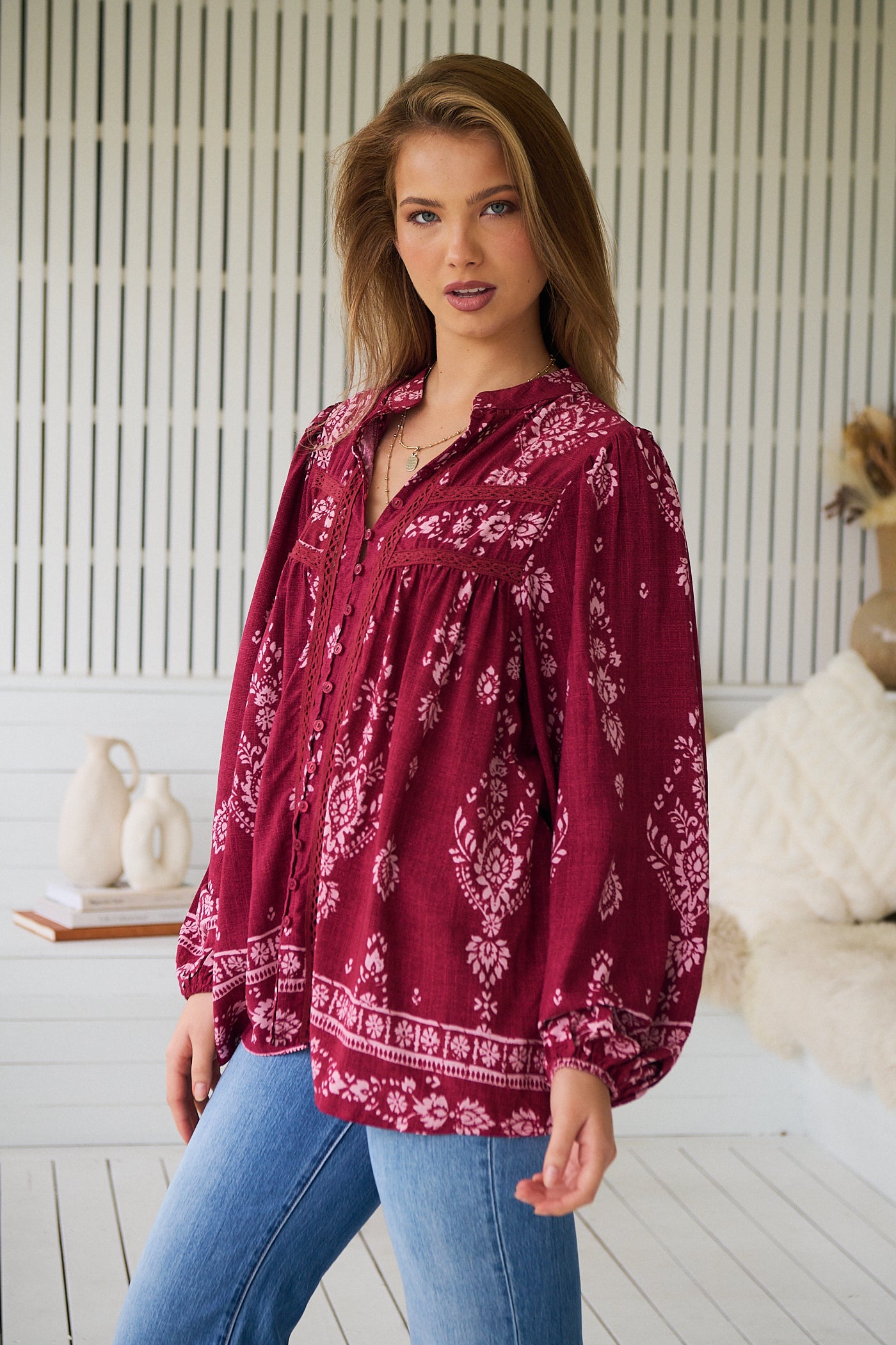 JAASE | RHUBARB KIVA BEE BLOUSE | Bohemian Love Runway