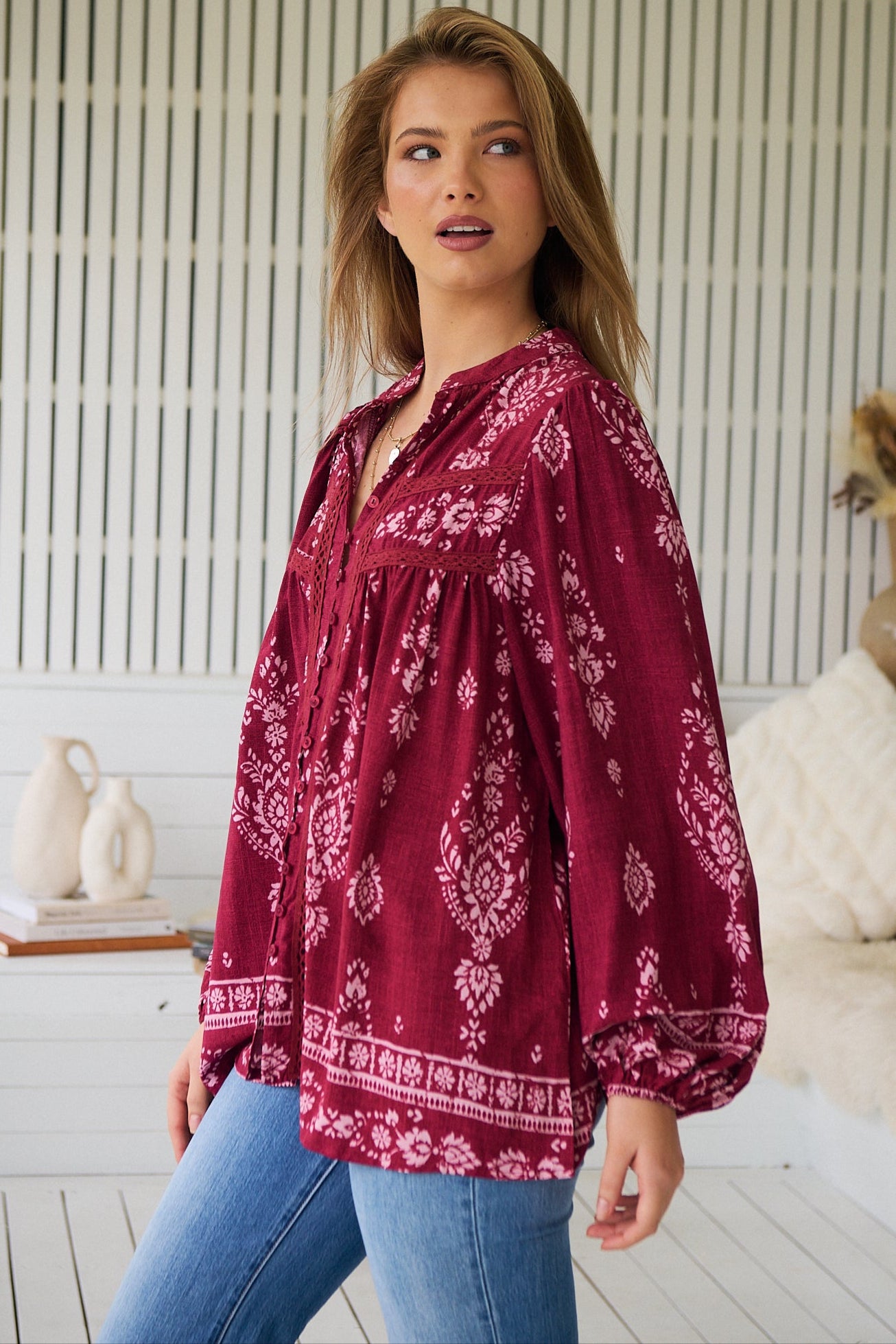 JAASE | RHUBARB KIVA BEE BLOUSE | Bohemian Love Runway