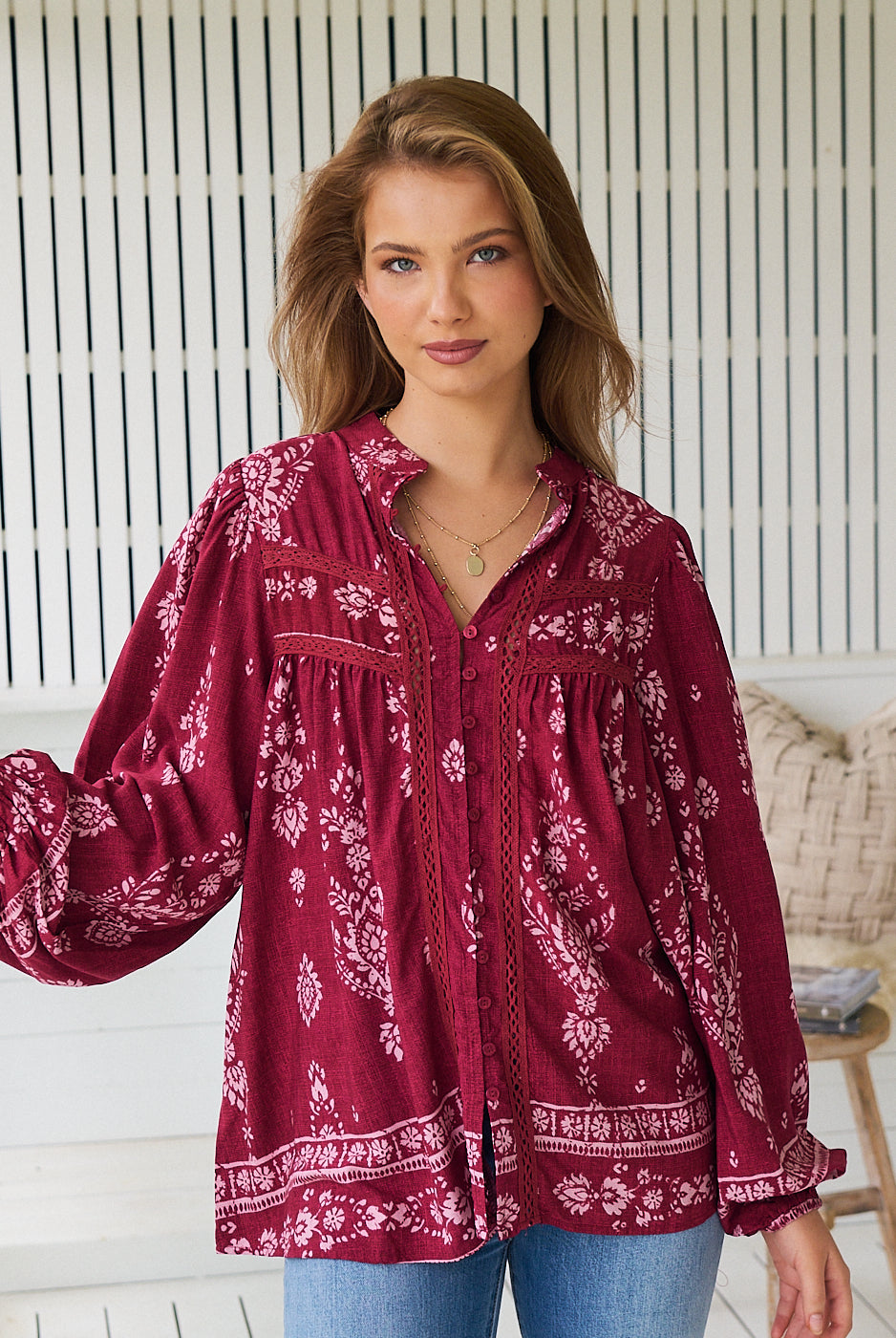 JAASE | RHUBARB KIVA BEE BLOUSE | Bohemian Love Runway
