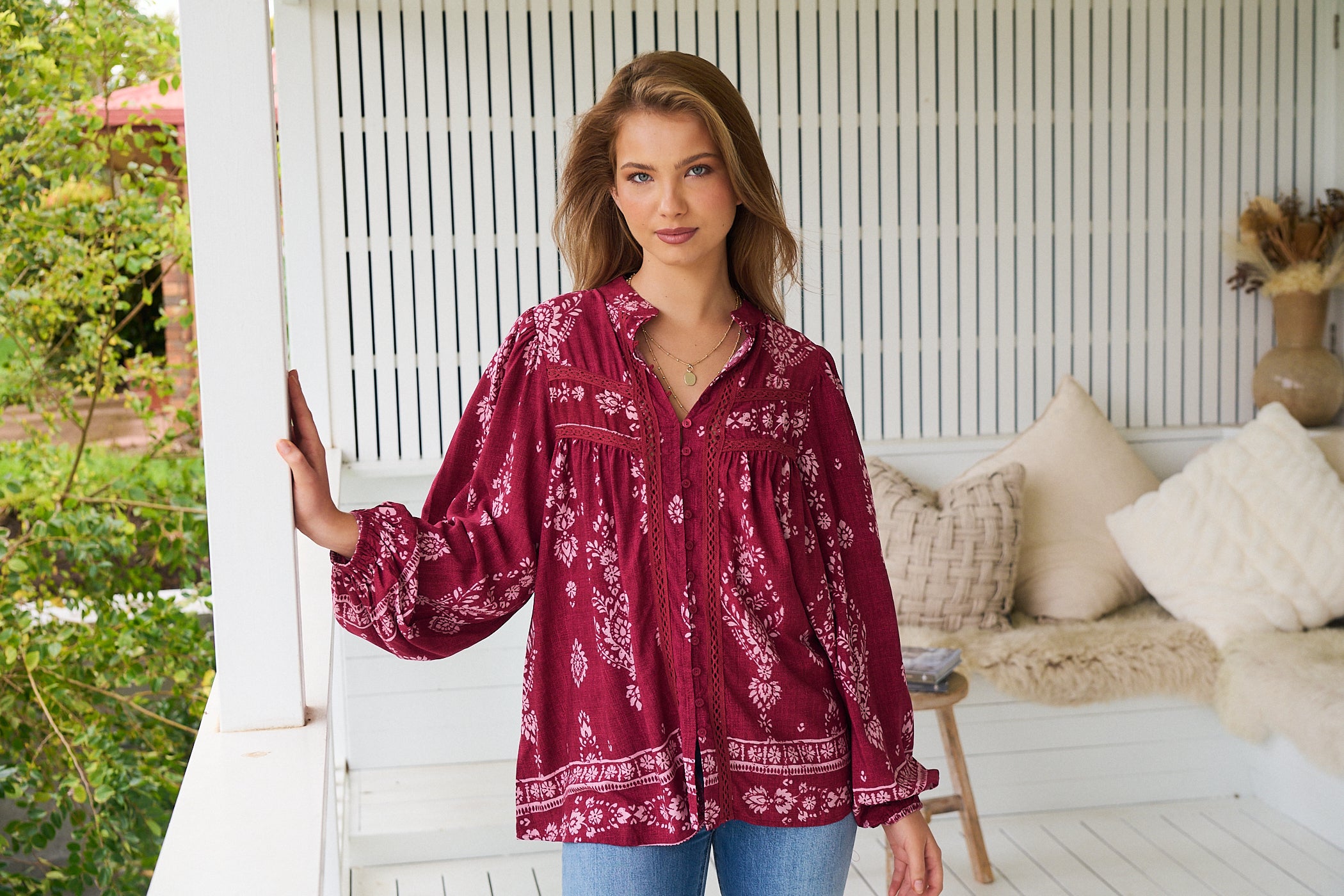 JAASE | RHUBARB KIVA BEE BLOUSE | Bohemian Love Runway