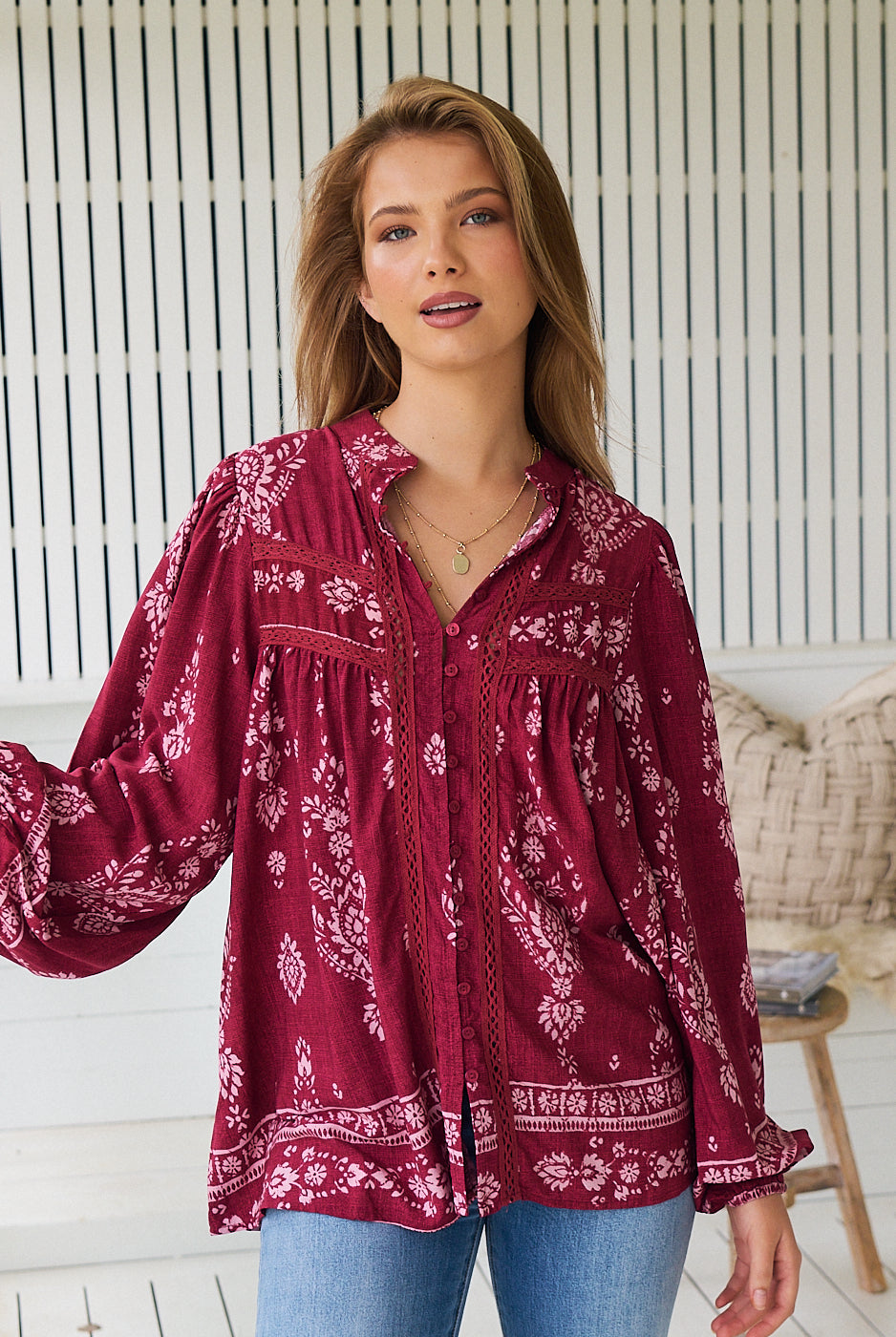 JAASE | RHUBARB KIVA BEE BLOUSE | Bohemian Love Runway