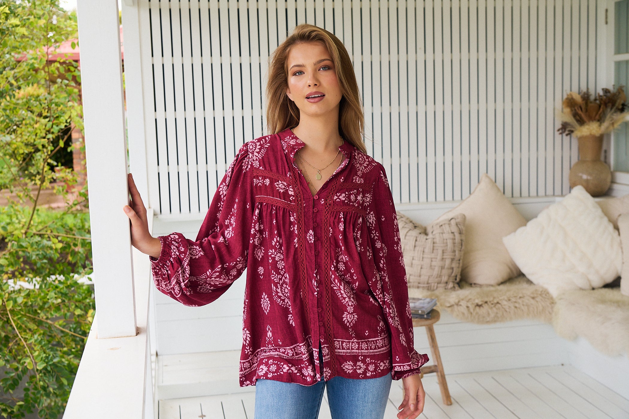 JAASE | RHUBARB KIVA BEE BLOUSE | Bohemian Love Runway