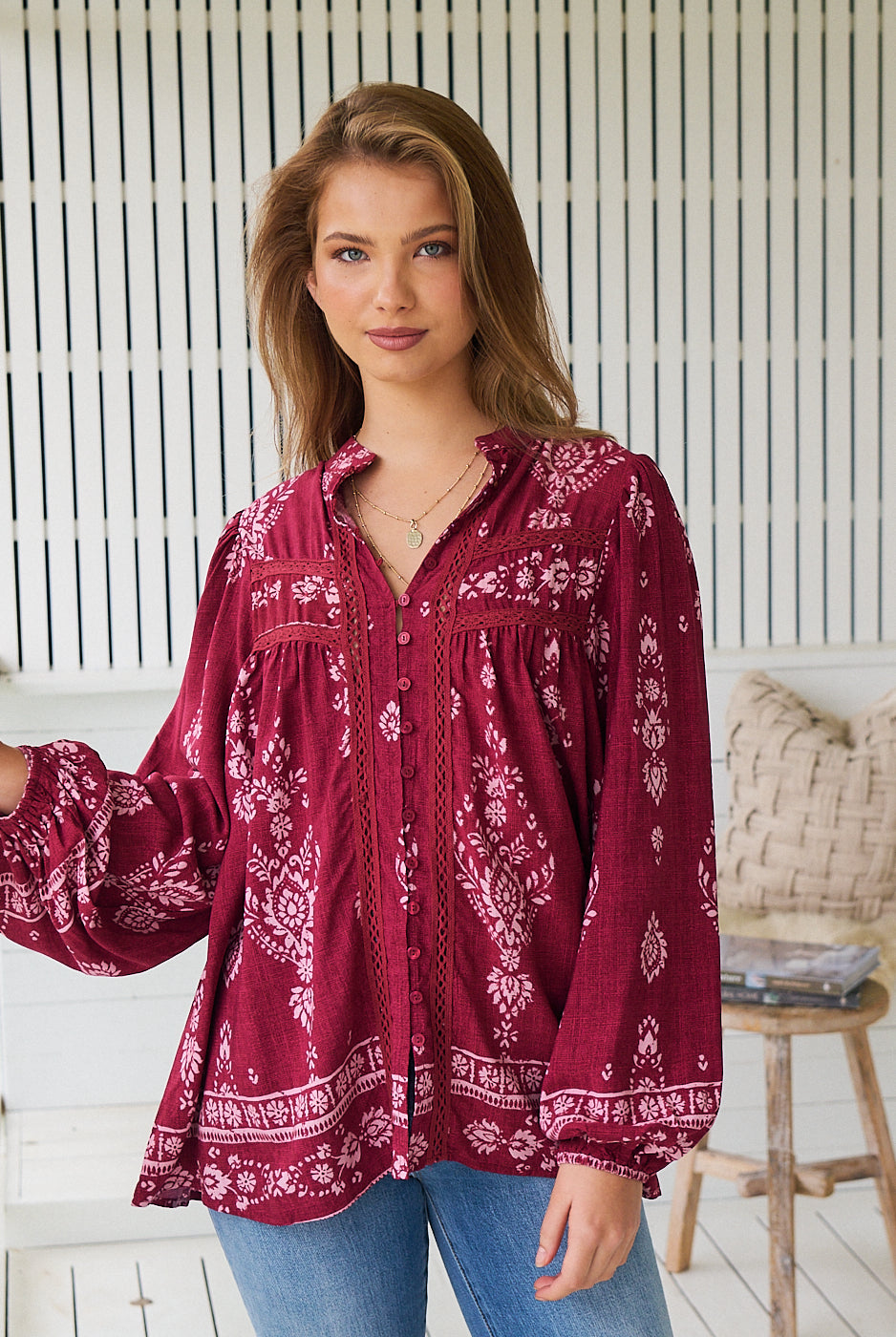 JAASE | RHUBARB KIVA BEE BLOUSE | Bohemian Love Runway