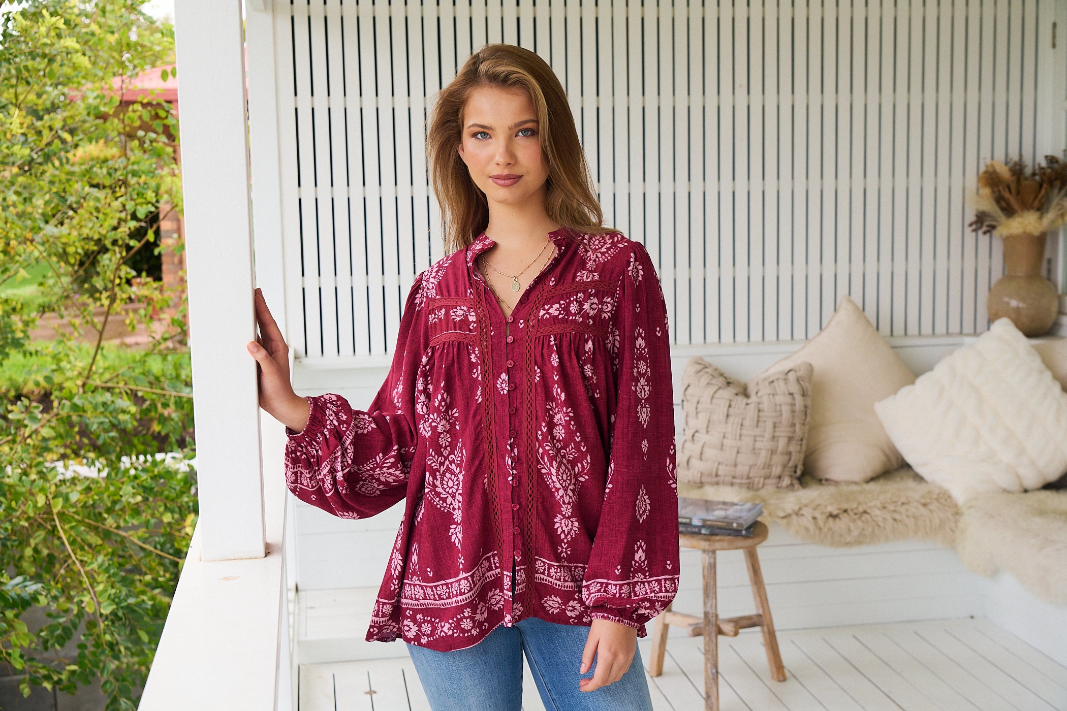 JAASE | RHUBARB KIVA BEE BLOUSE | Bohemian Love Runway