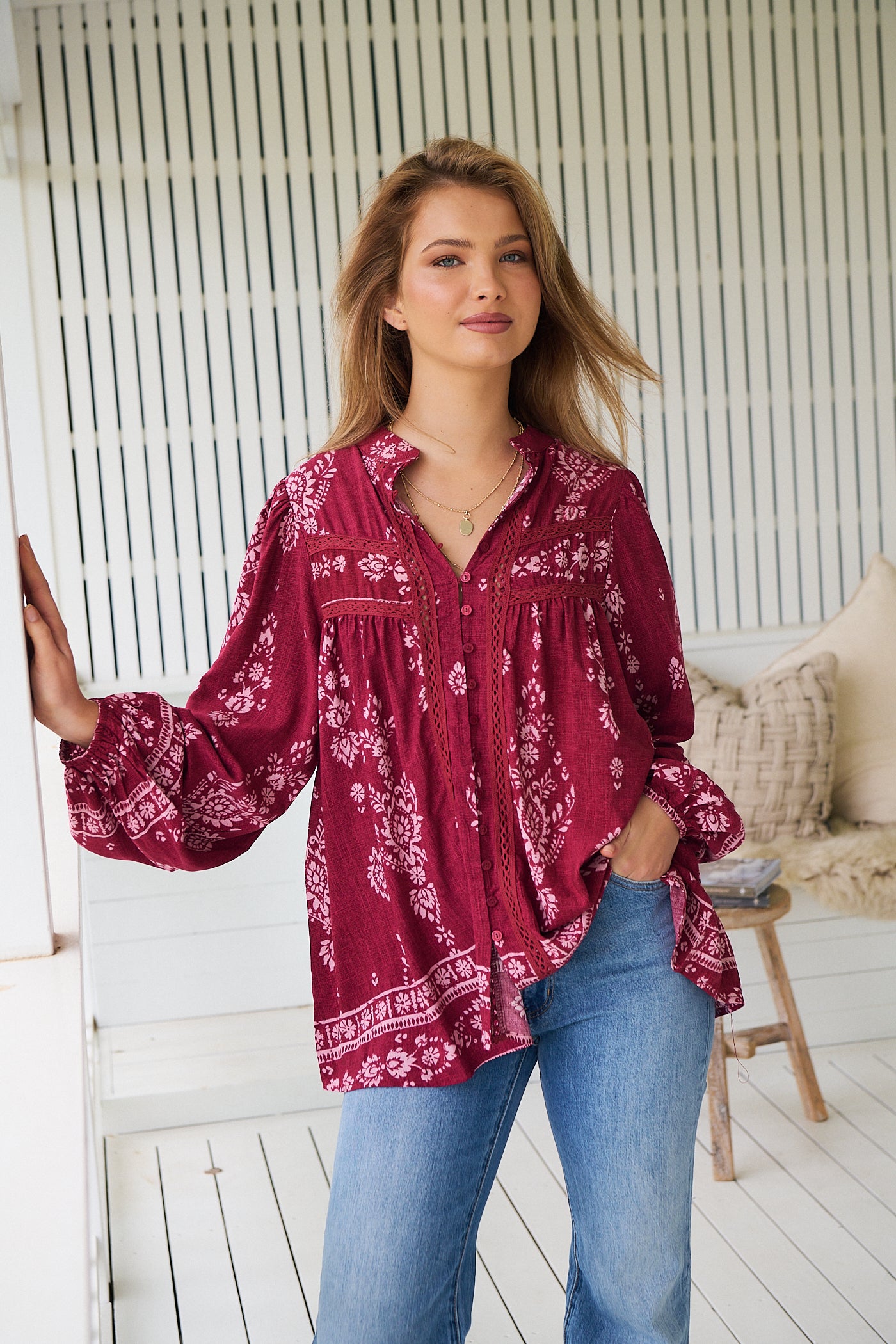 JAASE | RHUBARB KIVA BEE BLOUSE | Bohemian Love Runway