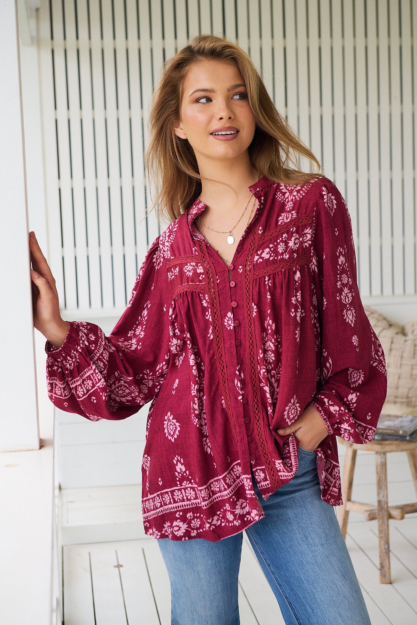 JAASE | RHUBARB KIVA BEE BLOUSE | Bohemian Love Runway