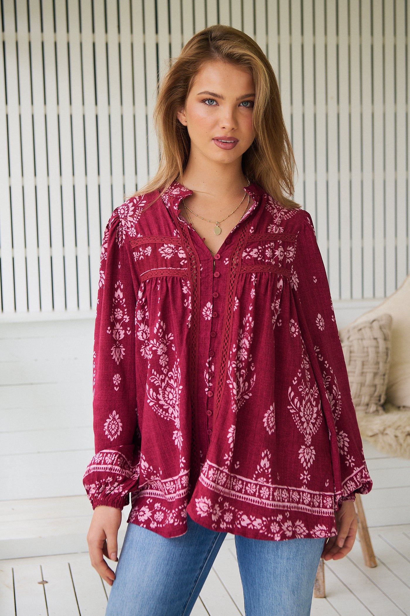 JAASE | RHUBARB KIVA BEE BLOUSE | Bohemian Love Runway
