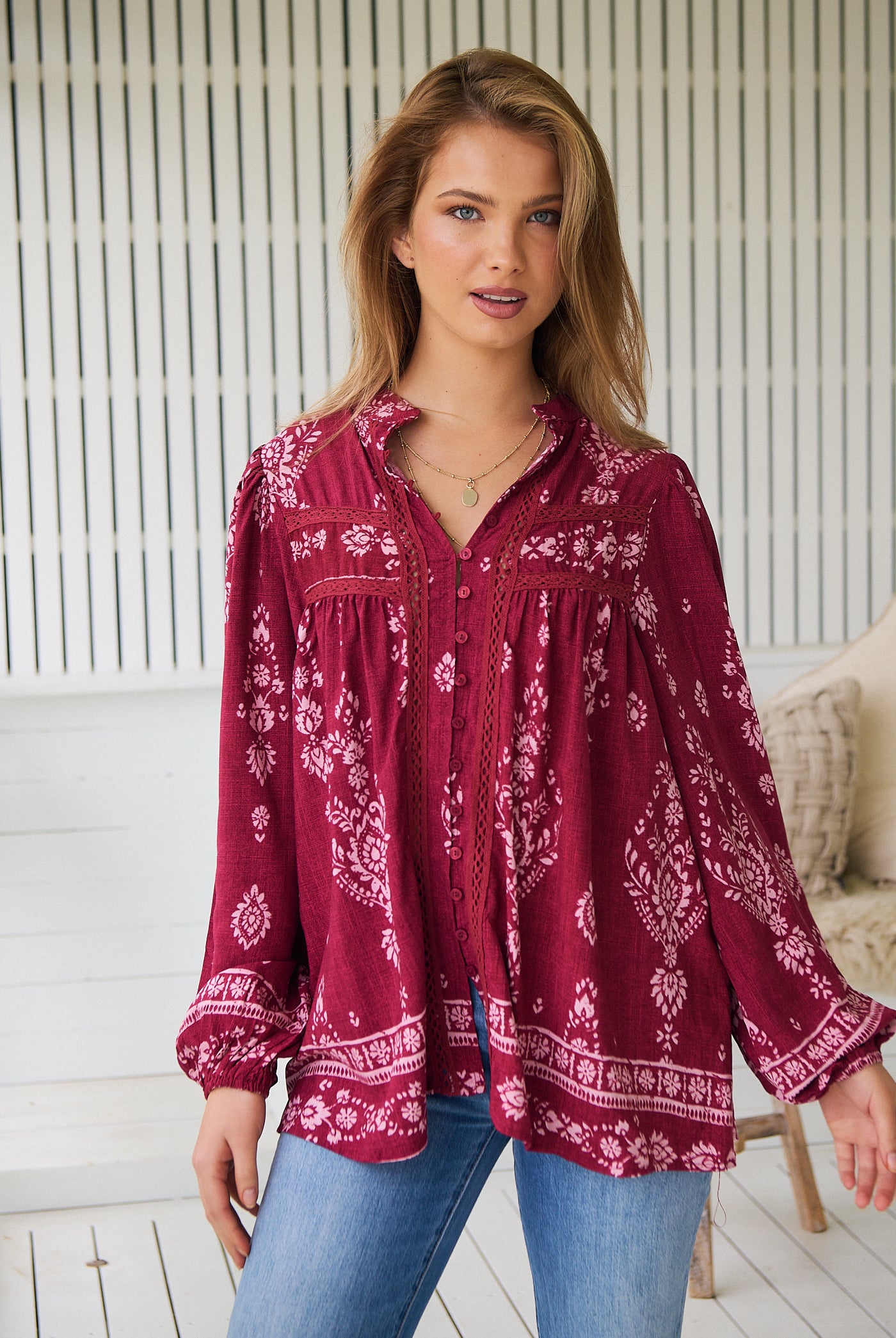 JAASE | RHUBARB KIVA BEE BLOUSE | Bohemian Love Runway